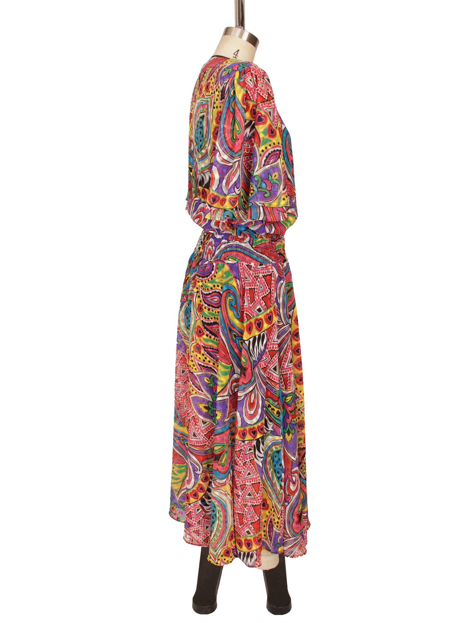 Diane Freis Georgette Abstract Paisley Print Dress