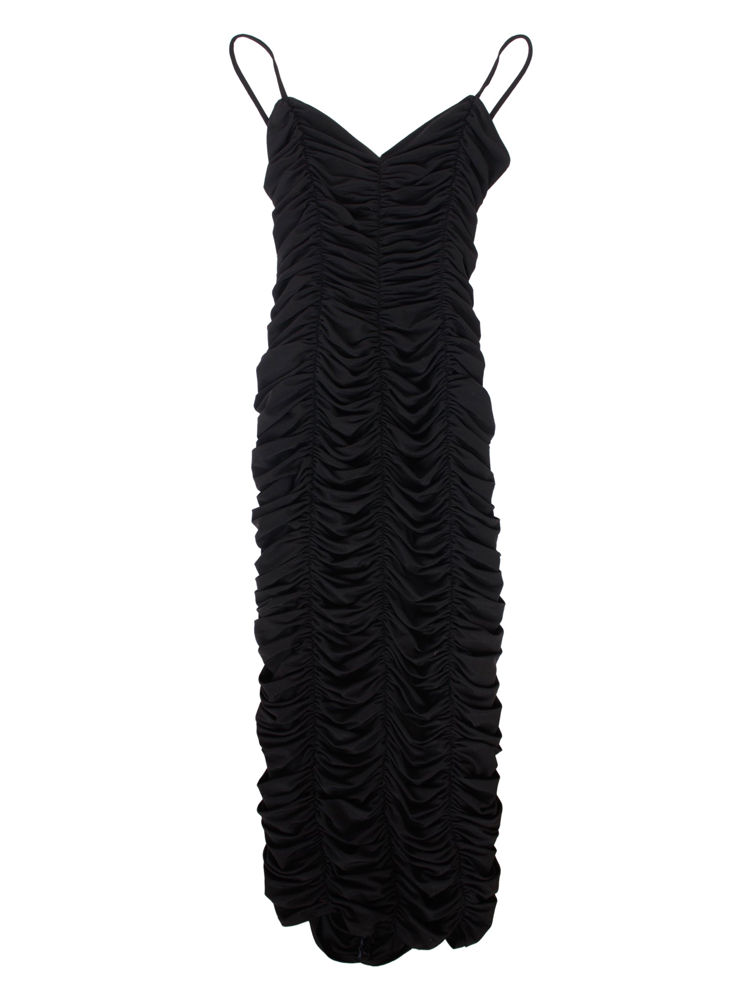 1980s Norma Kamali Ruched Maxi Slip Dress