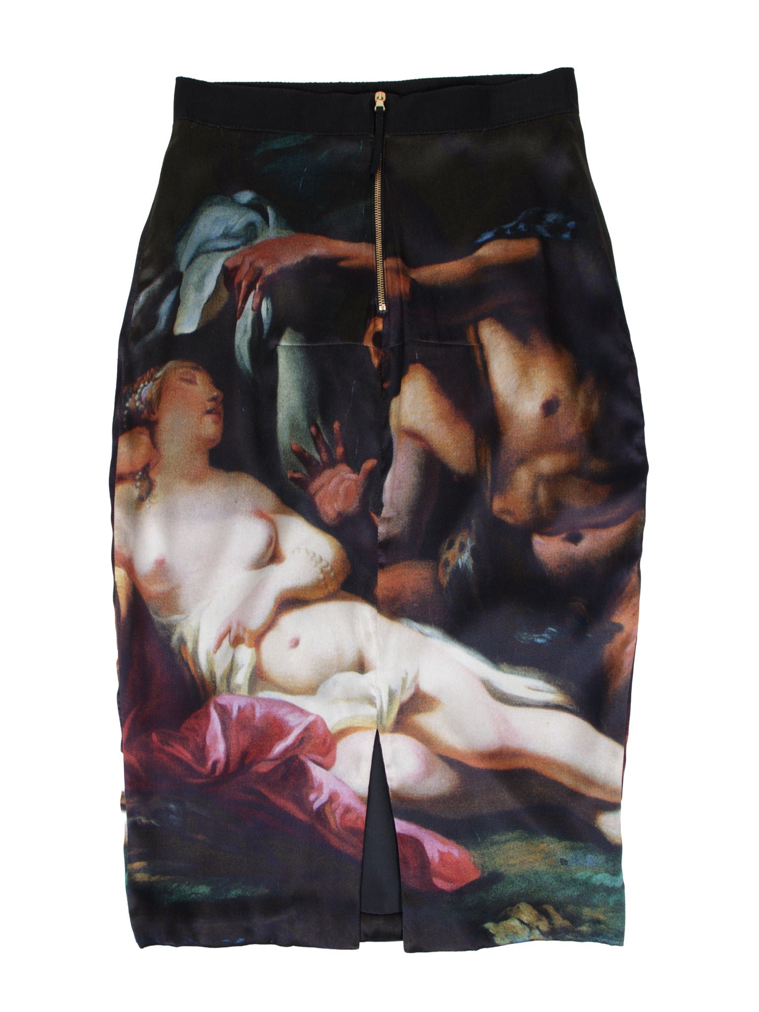D&G Silk Renaissance Print Pencil Skirt