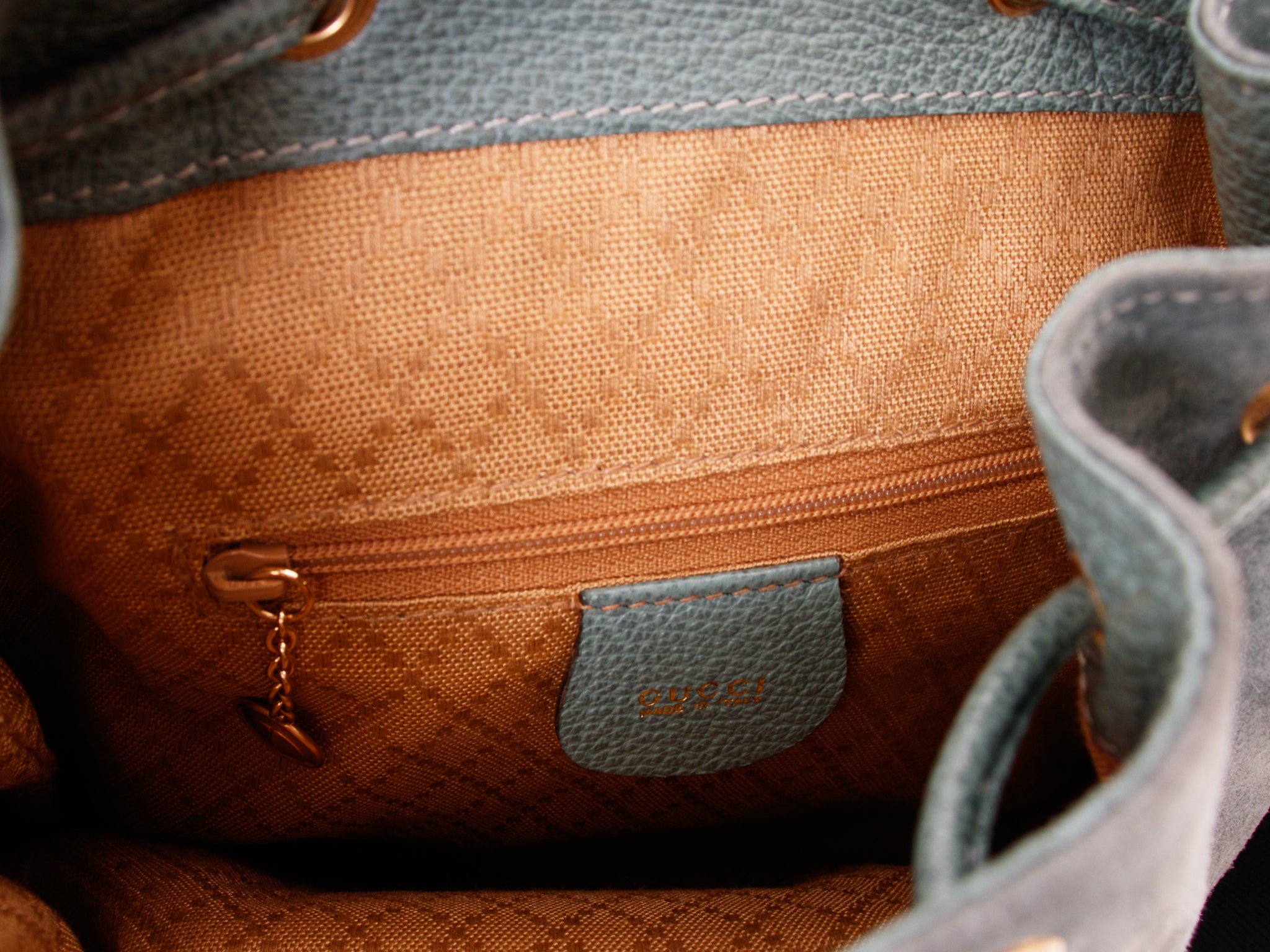 Gucci Suede Bamboo Turnlock Backpack