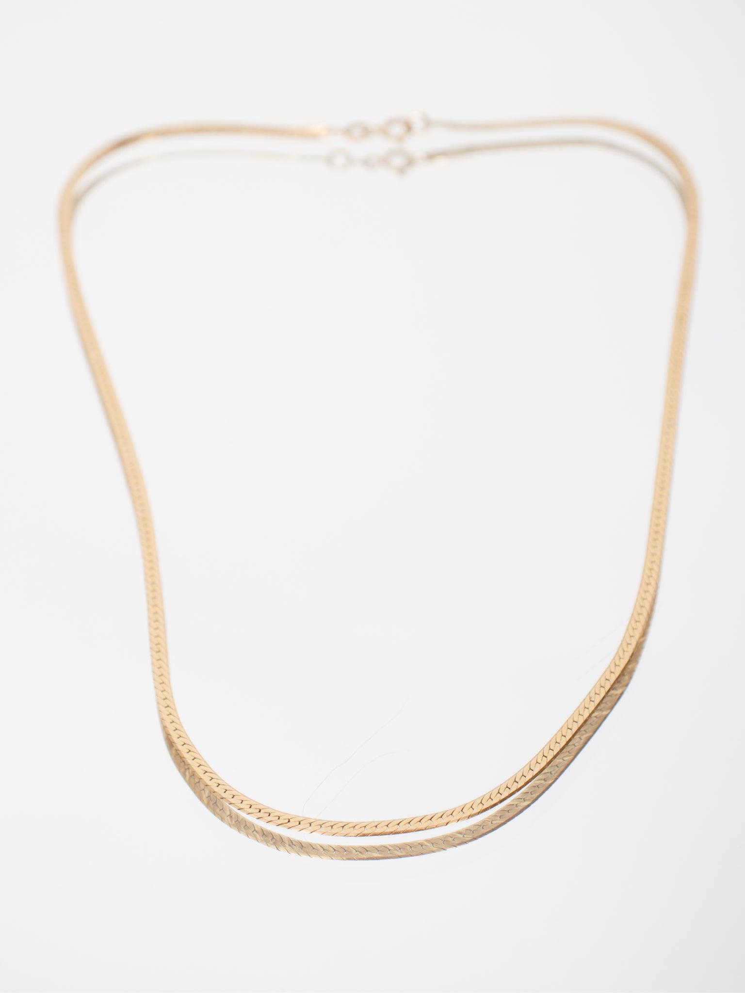 14K Etched Herringbone Chain Necklace