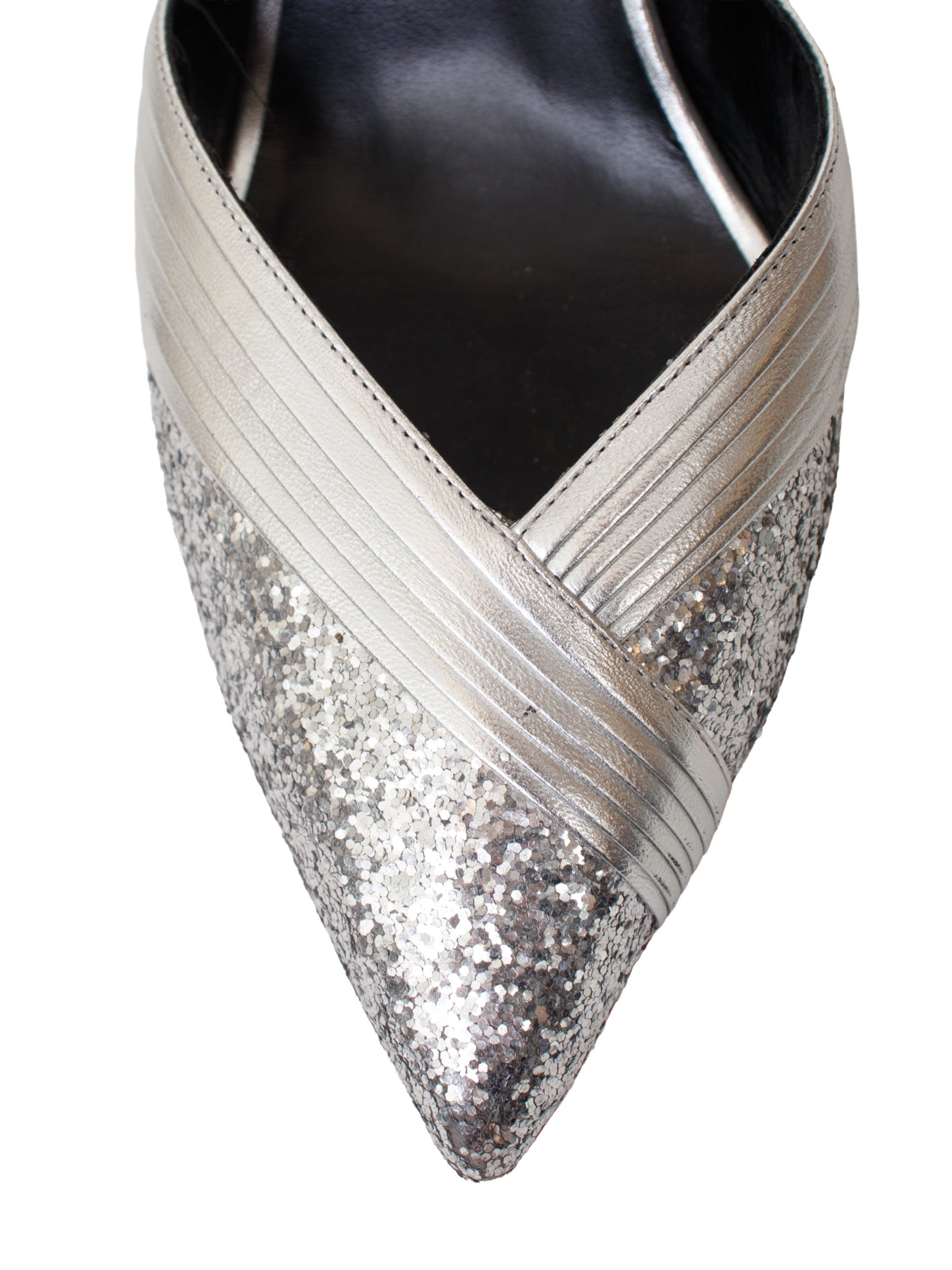 Celine Metallic Glitter Slingback Heels