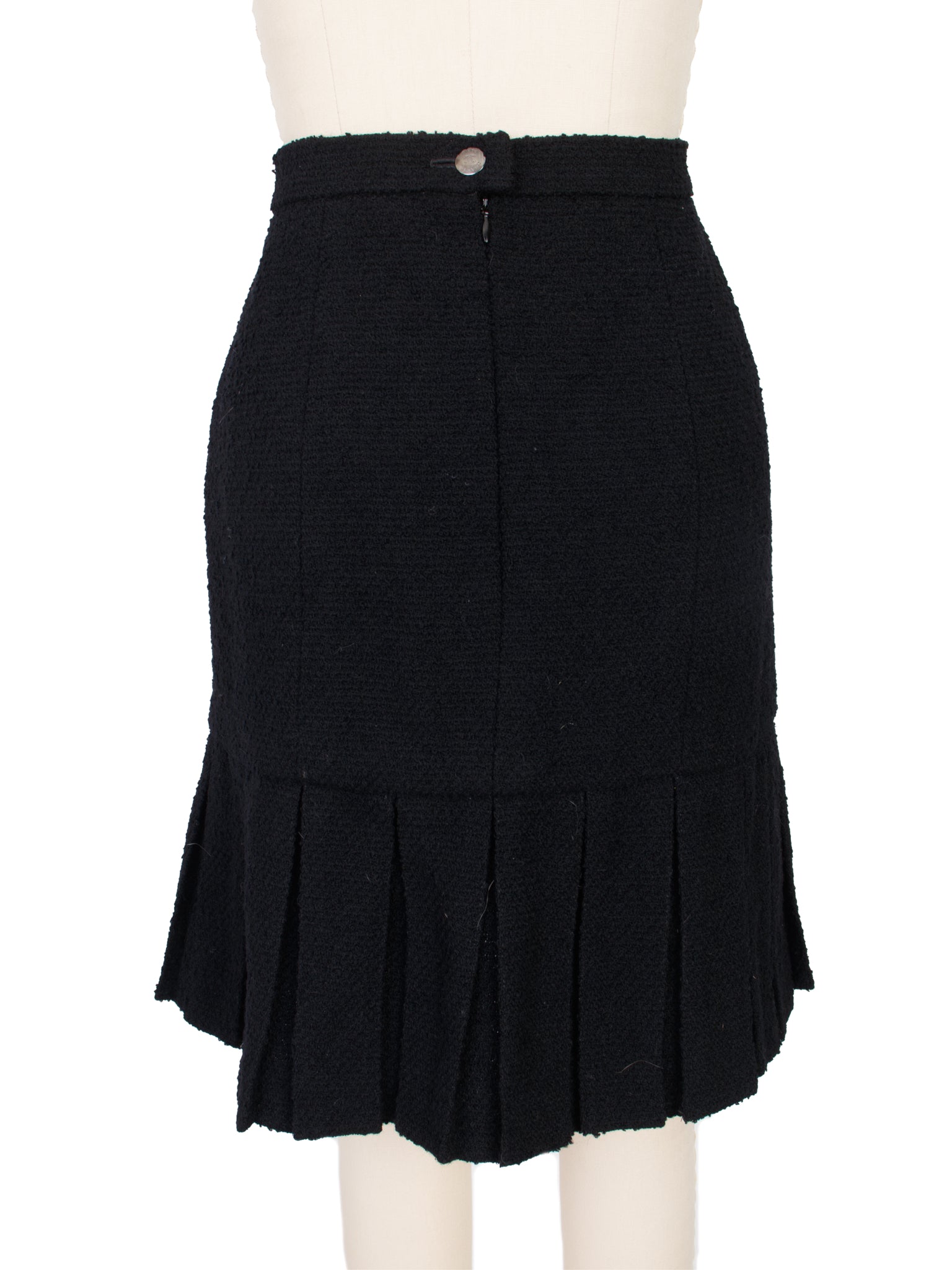 A/W 1997 Chanel Wool Bouclé Pleated Skirt