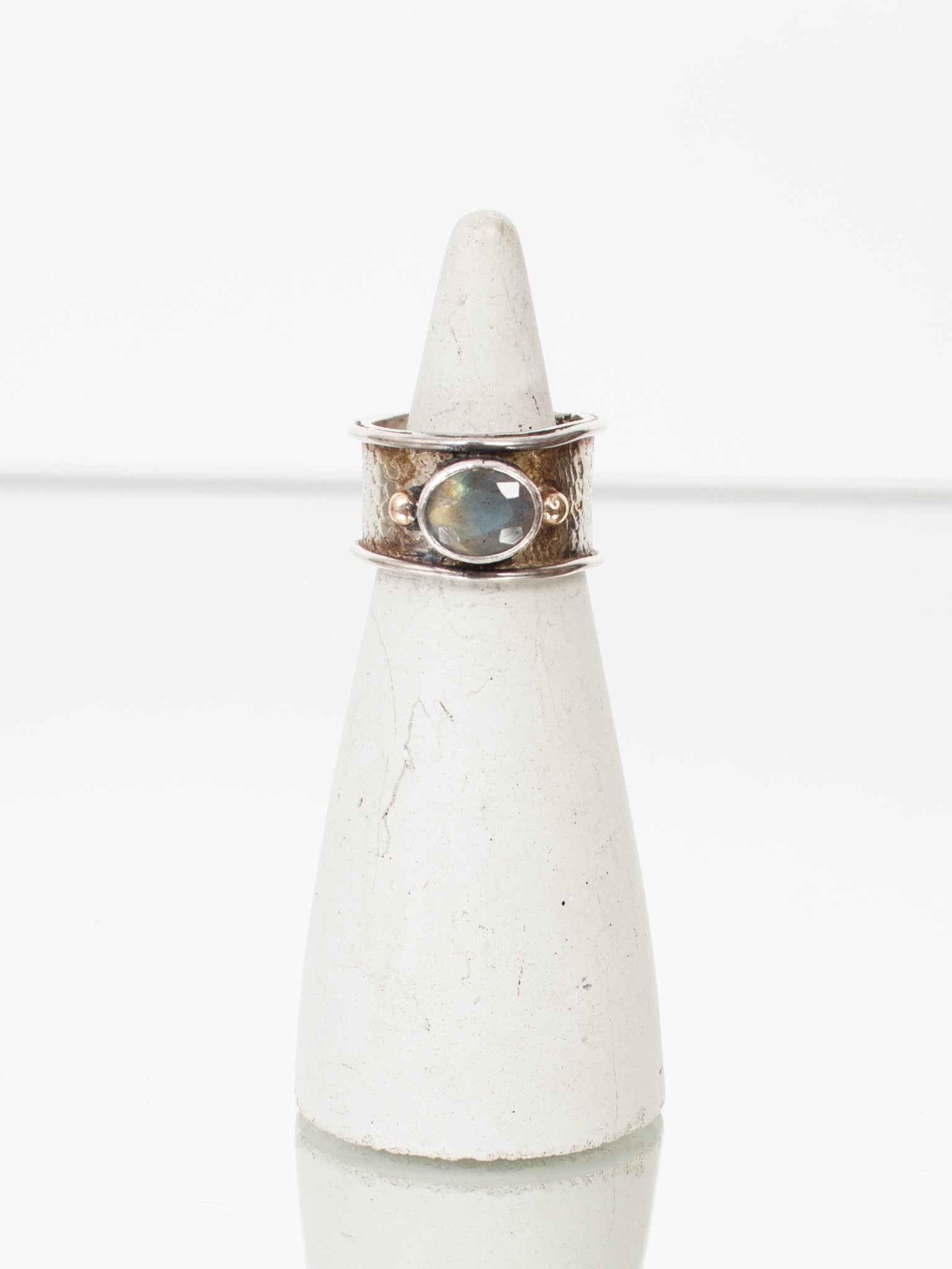Modernist Sterling Silver & Labradorite Cigar Band
