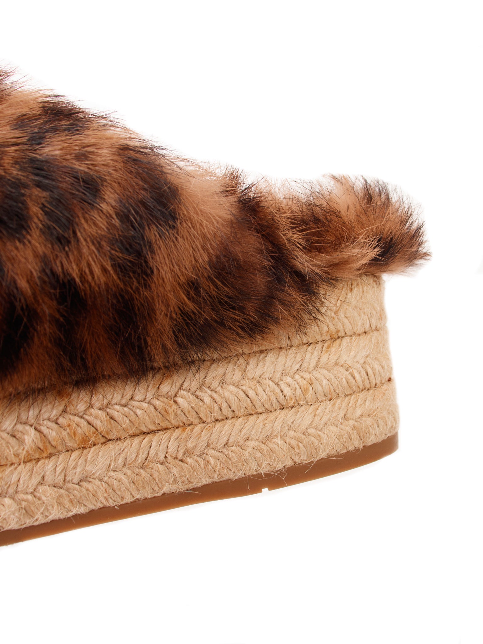 Miu Miu Printed Fur Espadrille Sandals