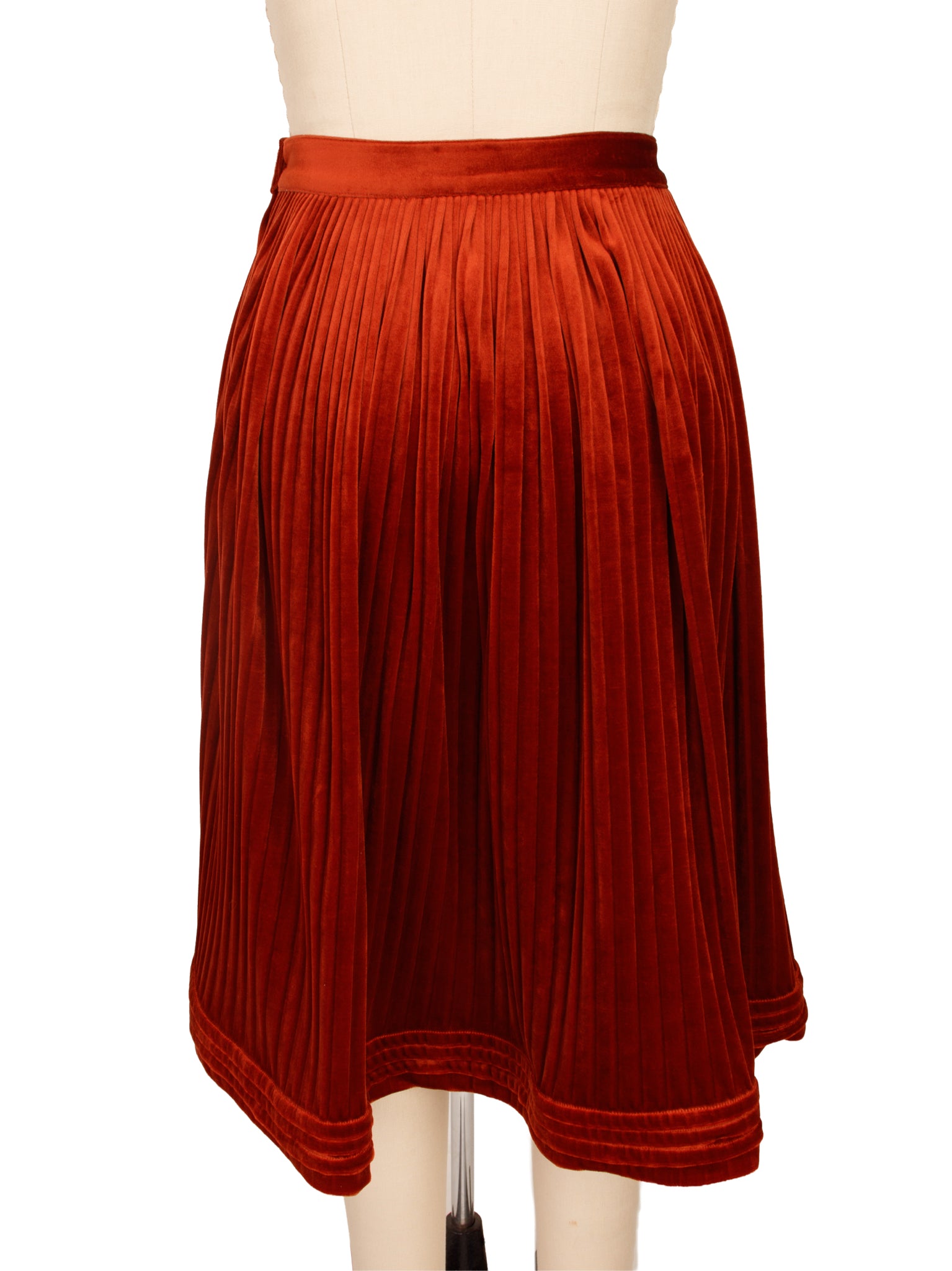 1980s Kenzo Velour Pleated Skirt Set