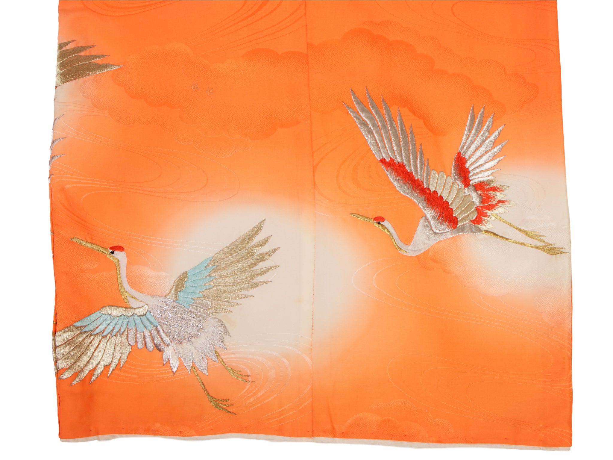Silk Crane Embroidered Kimono