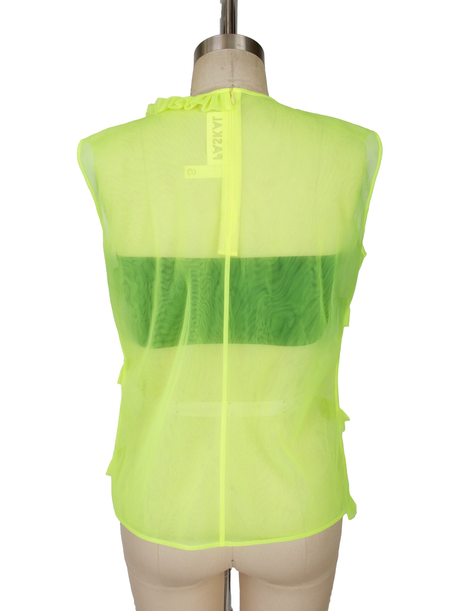 Paskal Neon Tulle Asymmetrical Ruffle Top