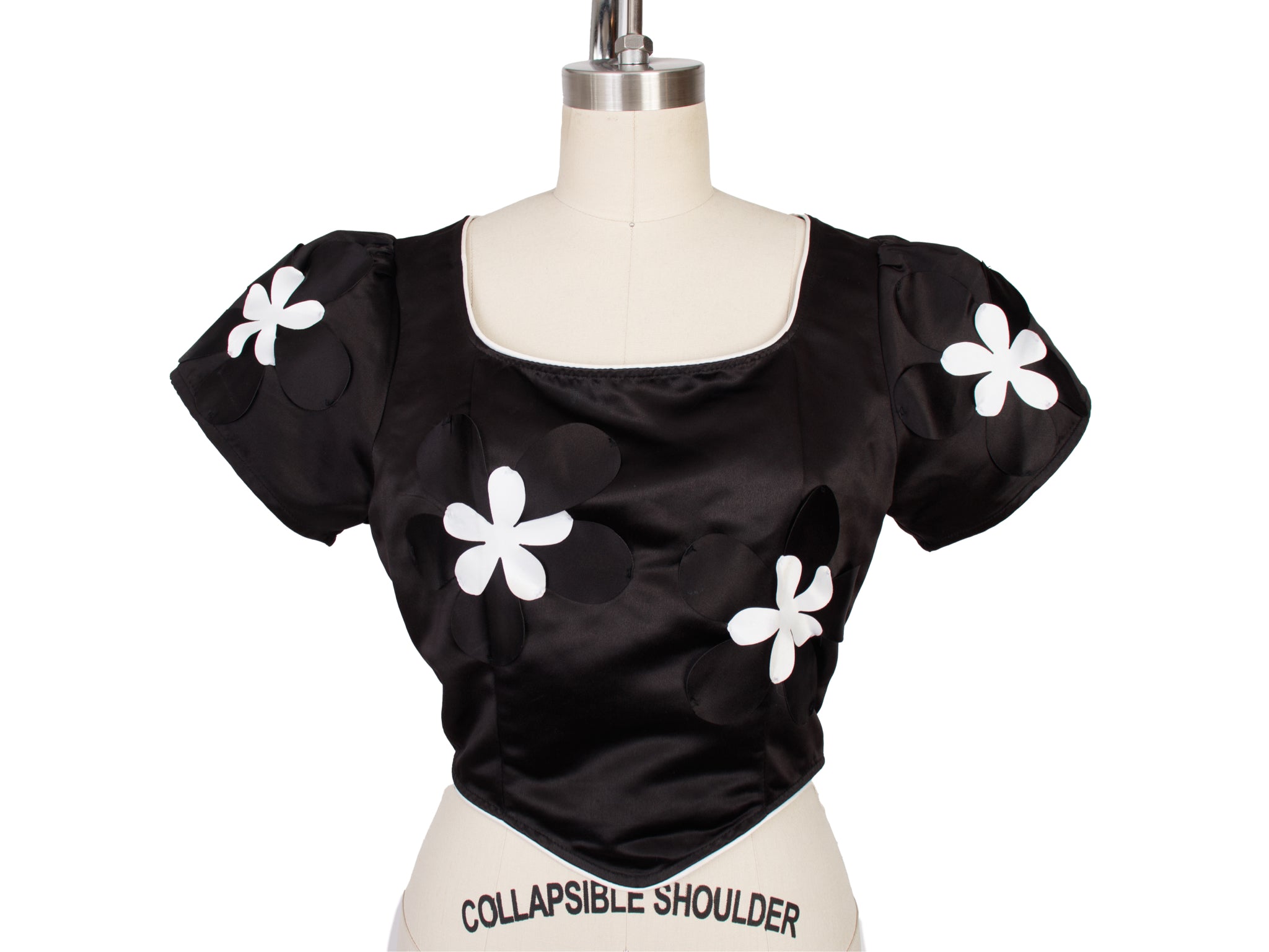 Batsheva Satin Floral Dirndl Top