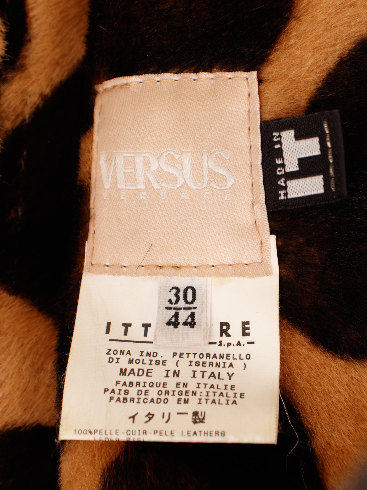 Versus Versace Metallic Leather & Ponyhair Lined Jacket