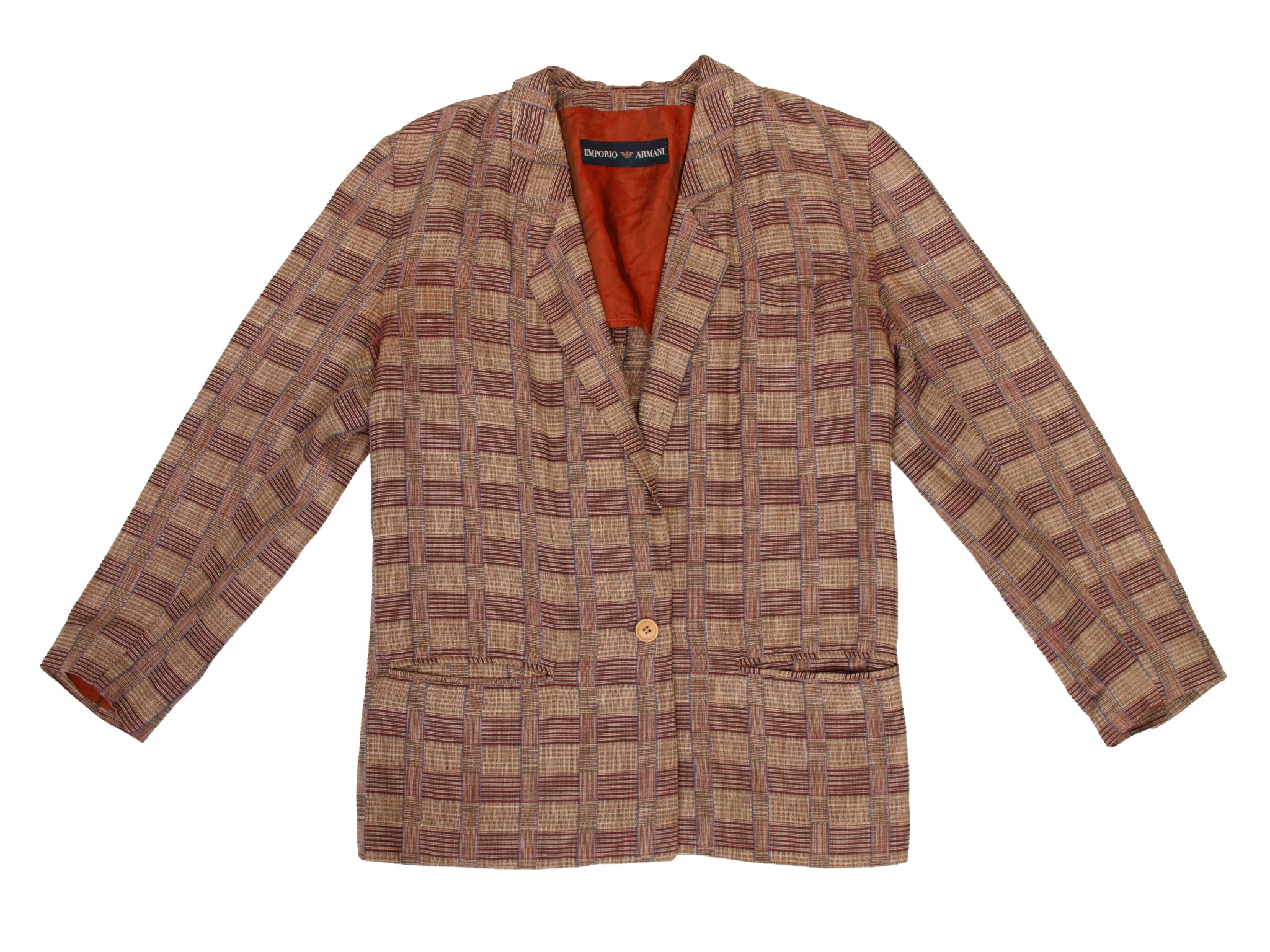 1990s Emporio Armani Woven Check Blazer