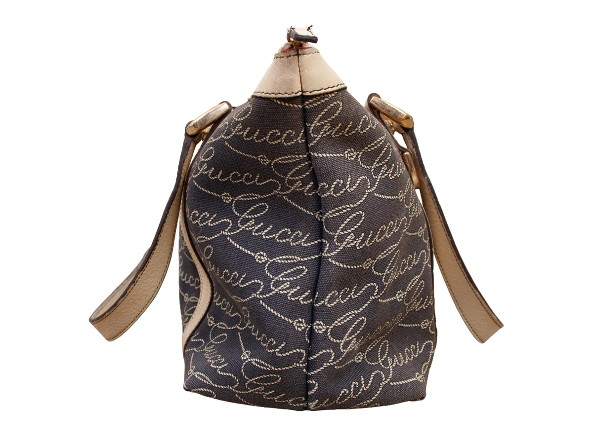 Gucci Abbey Canvas Logo Script Bag