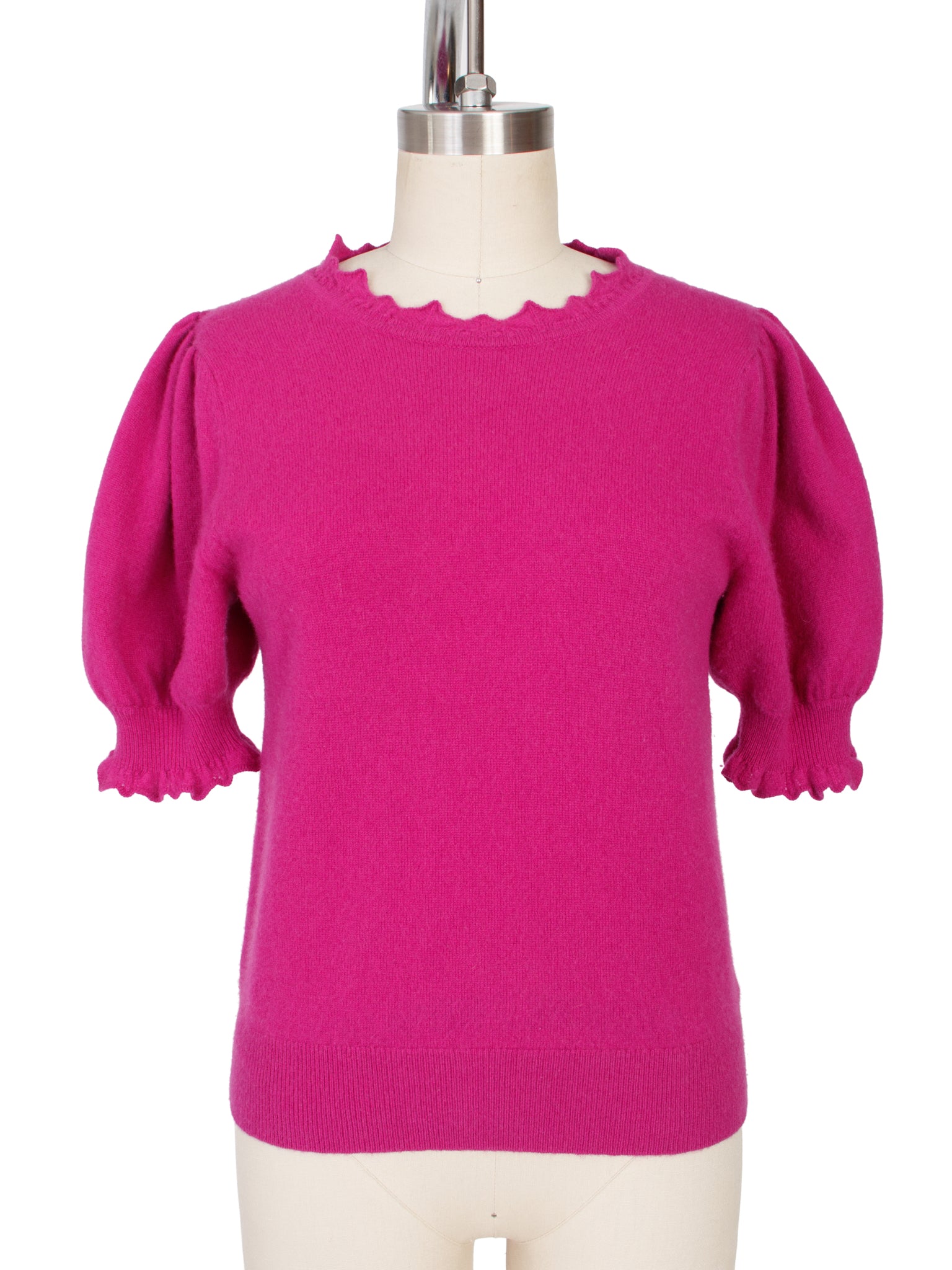 Ulla Johnson Lotta Cashmere Puff Sleeve Top