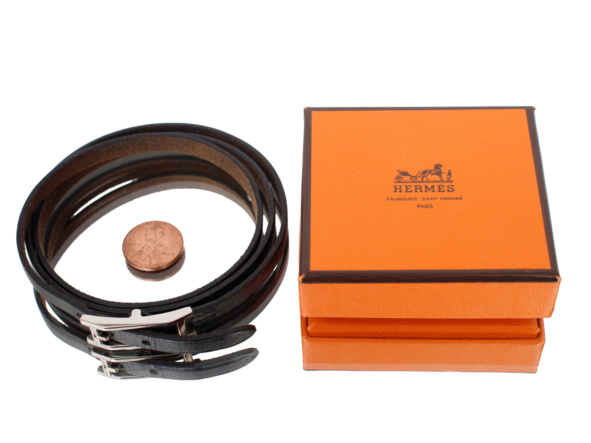 Hermes Behapi Leather Buckle Bracelet*