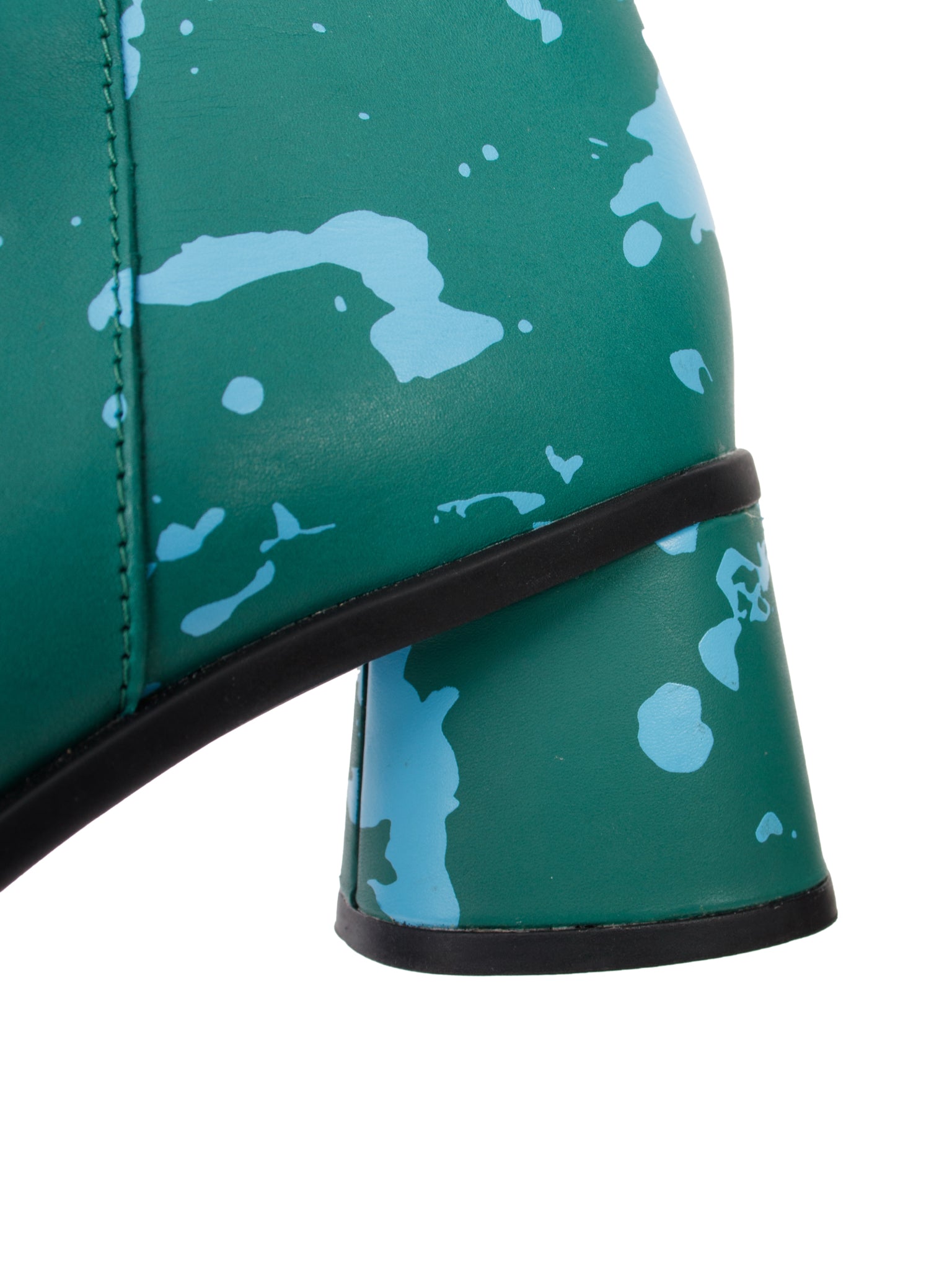 Camper "Kiara" Leather Paint Splatter Ankle Boots