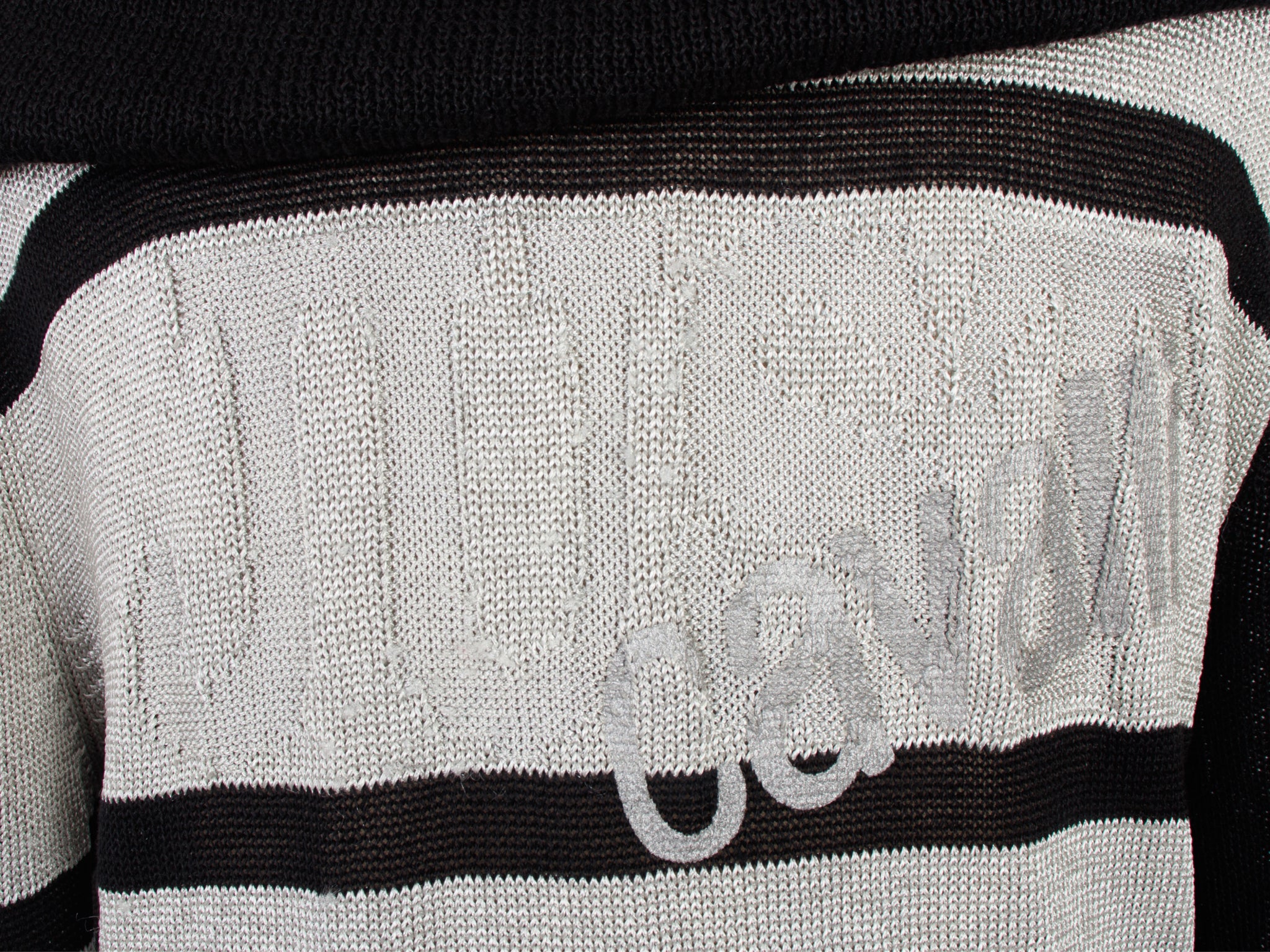 Just Cavalli Linen Blend Logo Open Knit Sweater