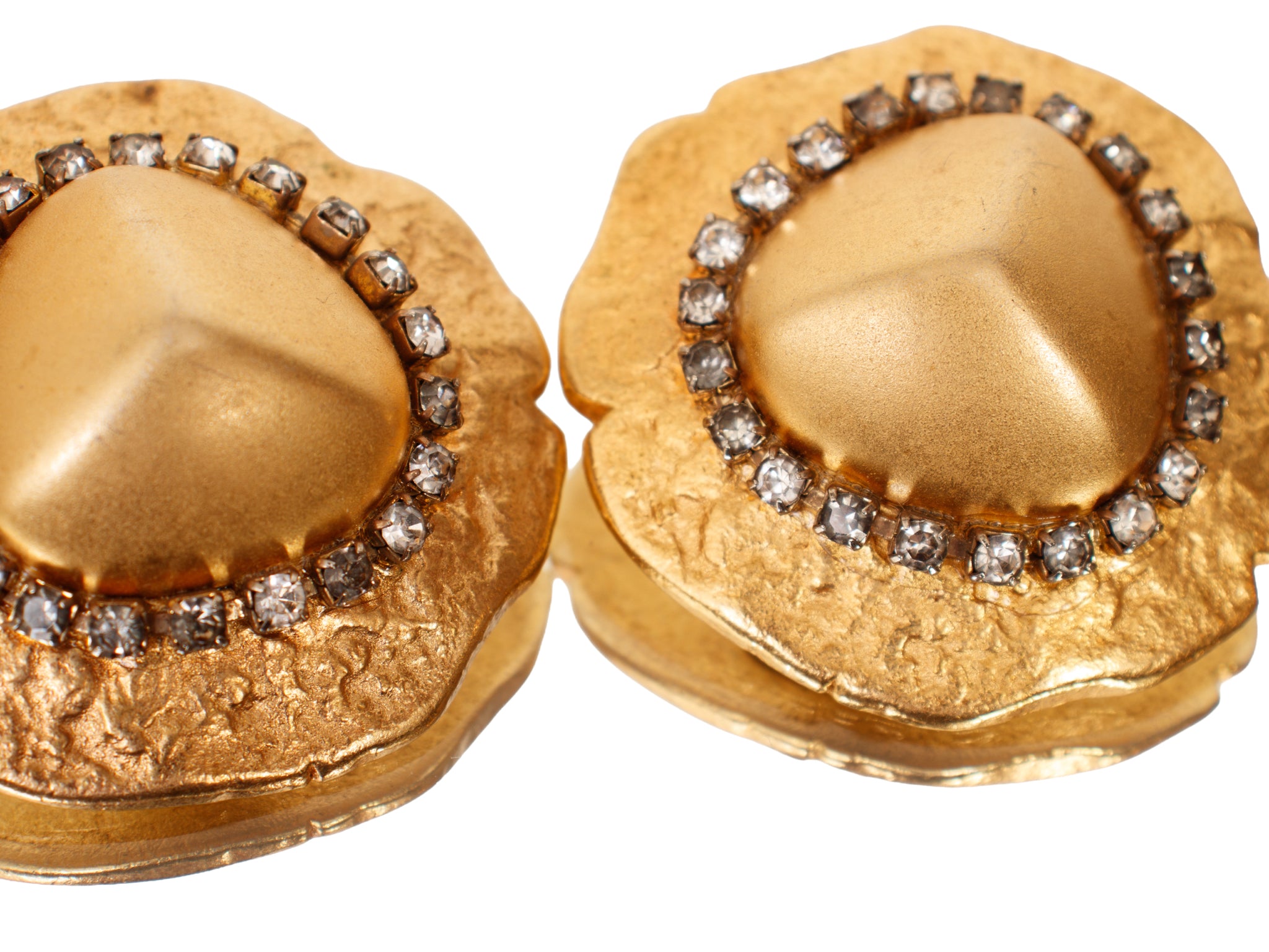 1980s Tria Rhinestone Halo Clip-Ons