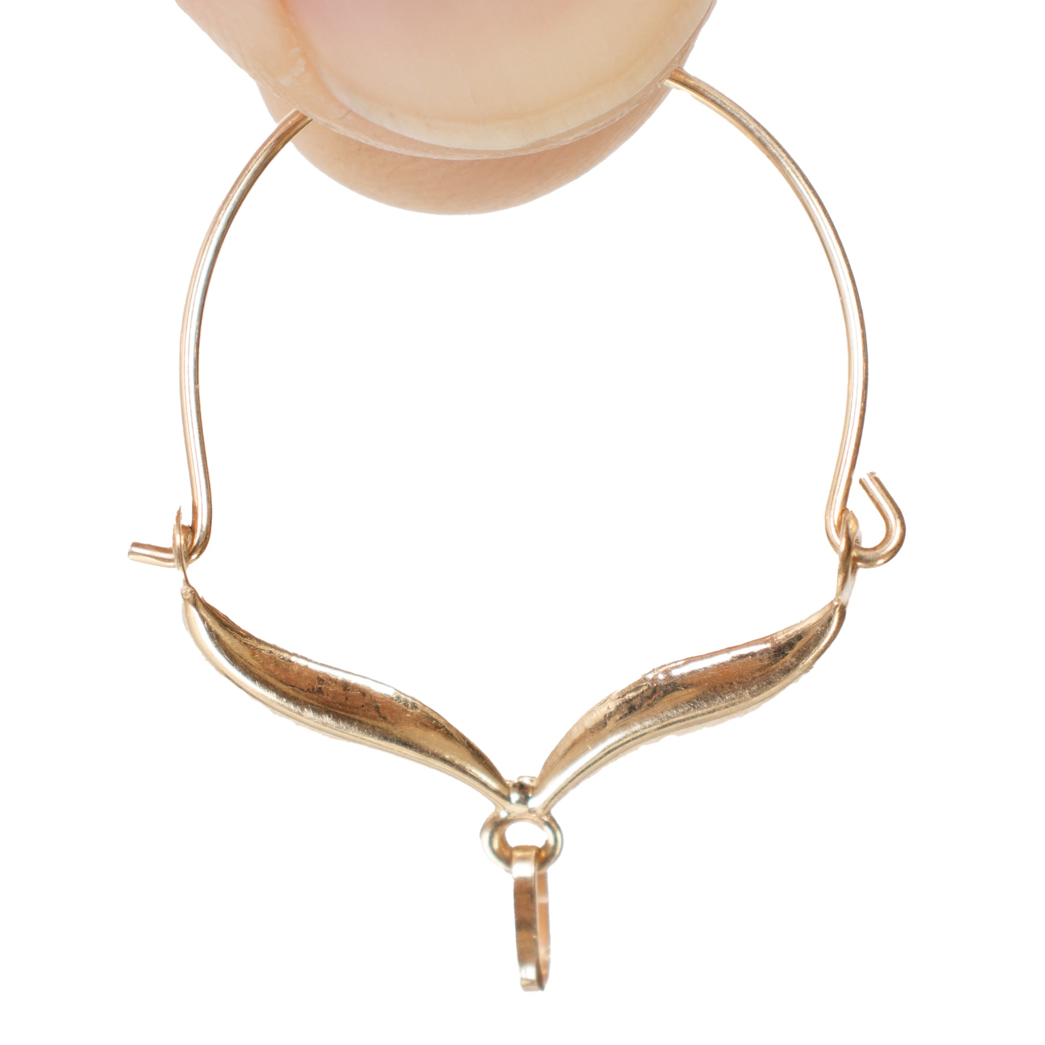 14k Split Leaf Charm Holder Pendant