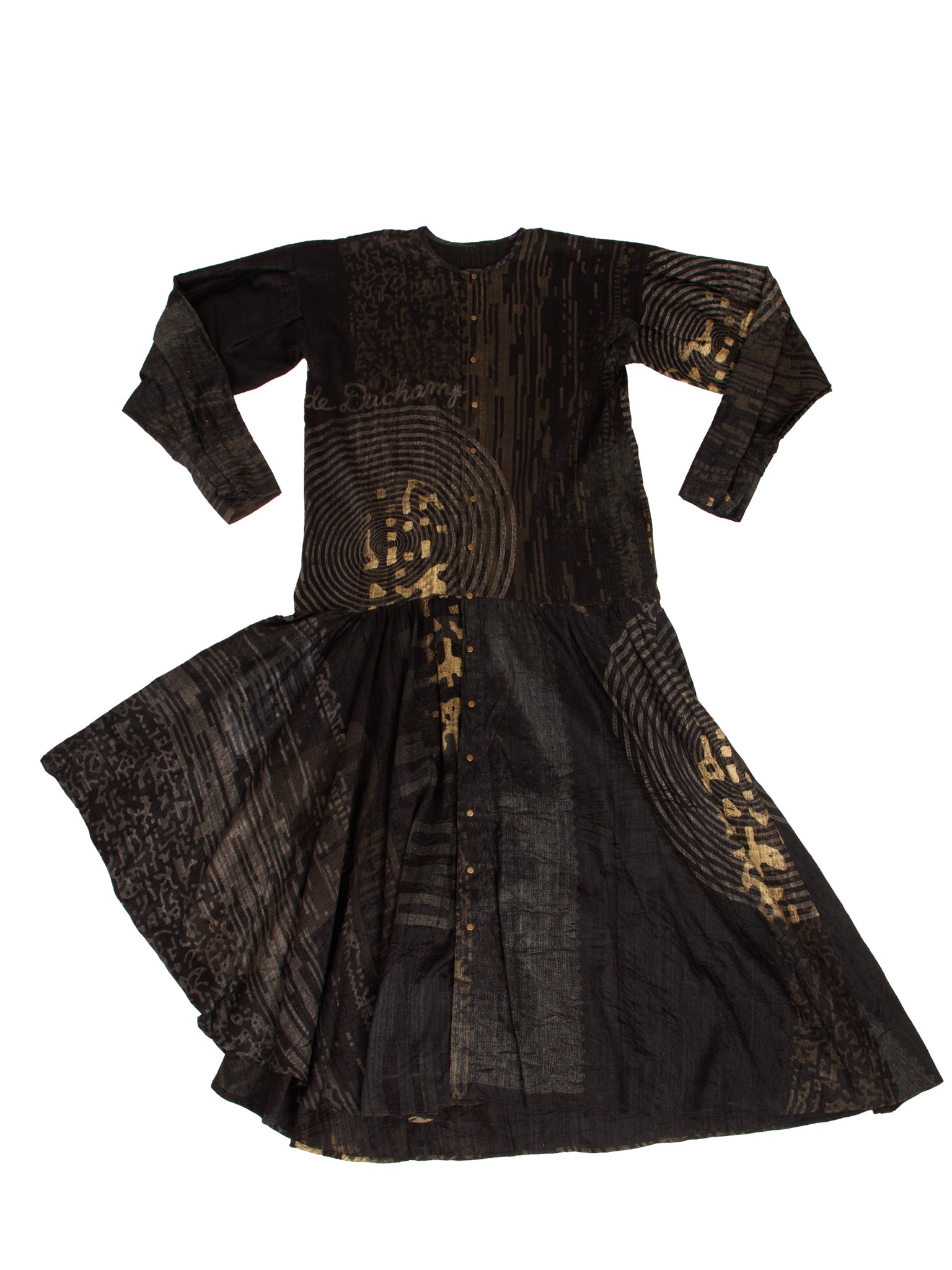 1988 Visual Professional Spiral Print Dress