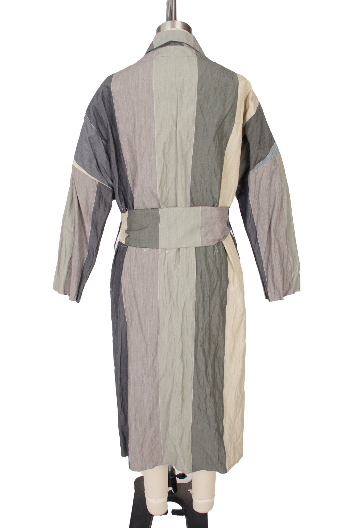 Pietro Pianforini Wool Striped Raw-Edge Coat