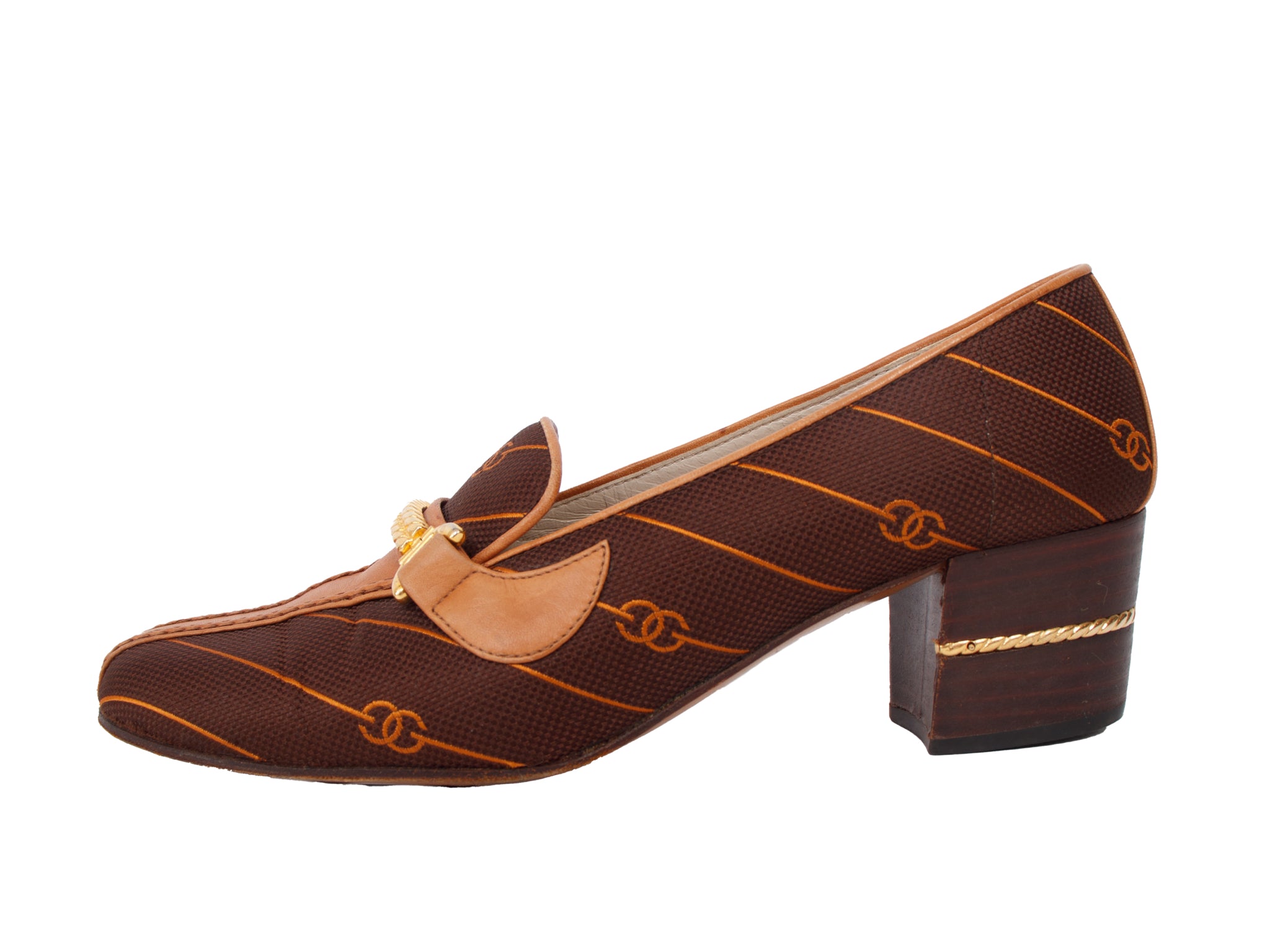 1970s Gucci Chain Monogram Loafers