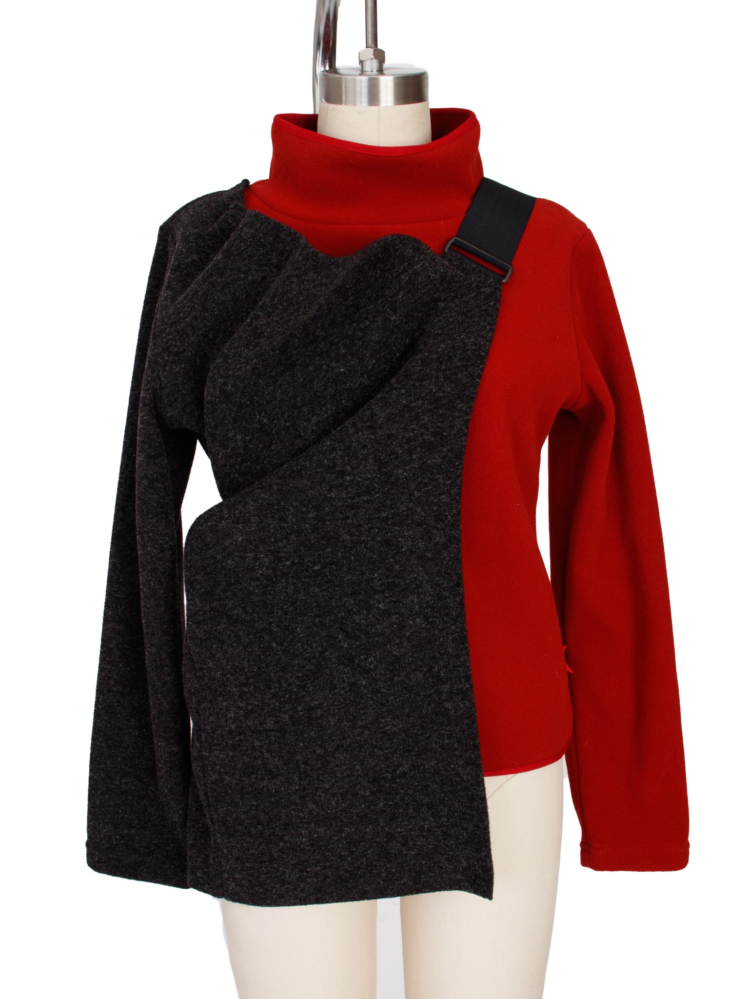 Cop Copine Fleece Detachable Single Sleeve Overlay Top
