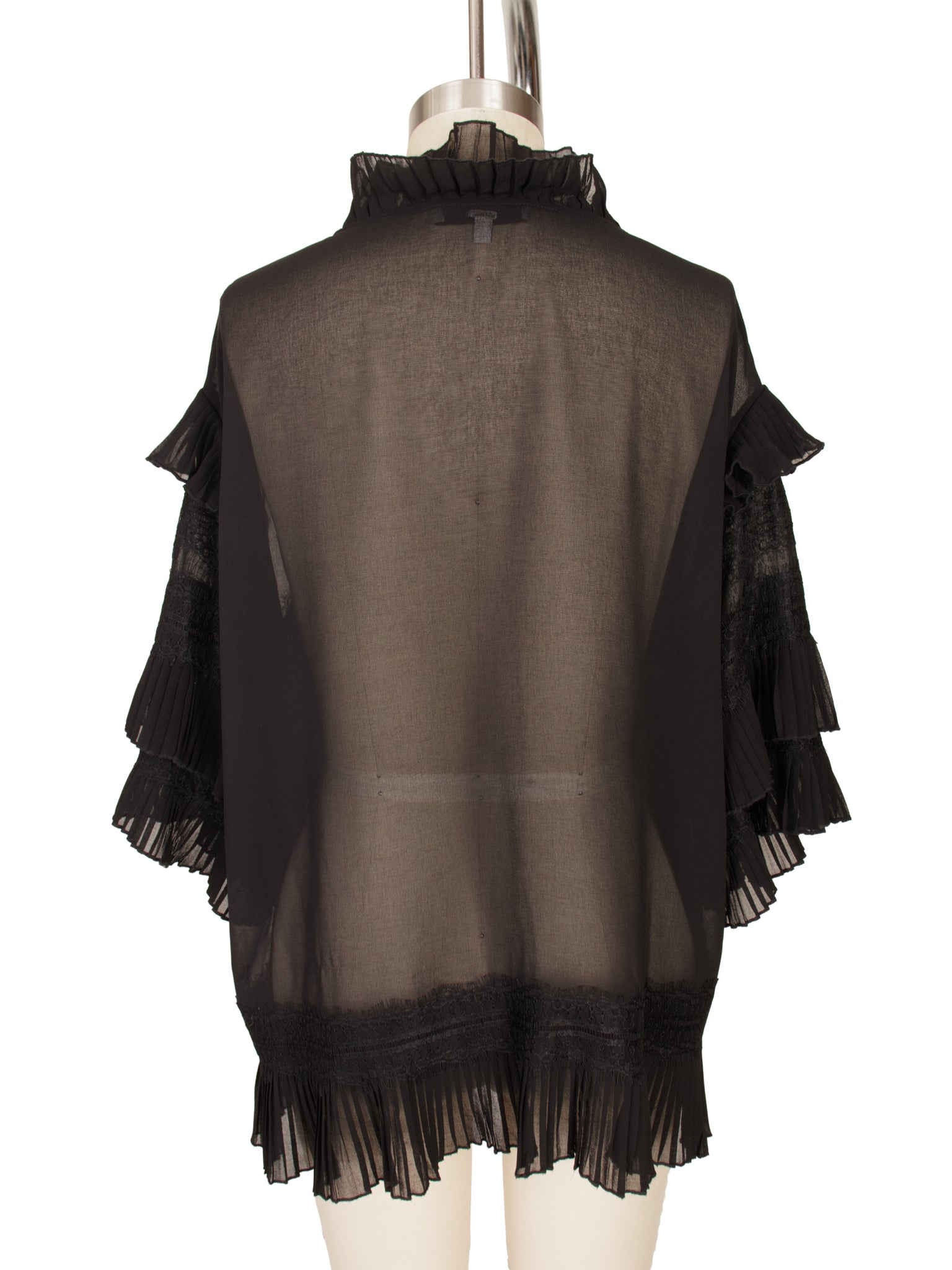 IRO Chiffon & Lace Pleated Blouse