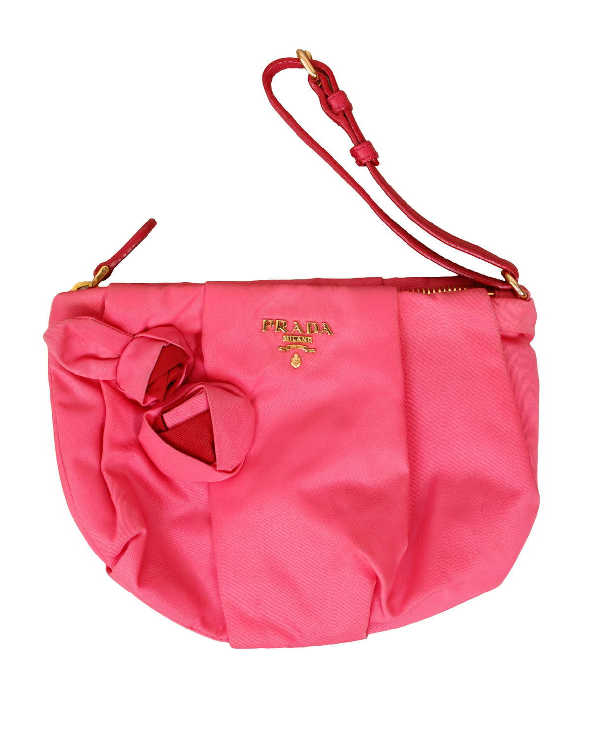 Prada Tessuto Rosette Wristlet Pouch
