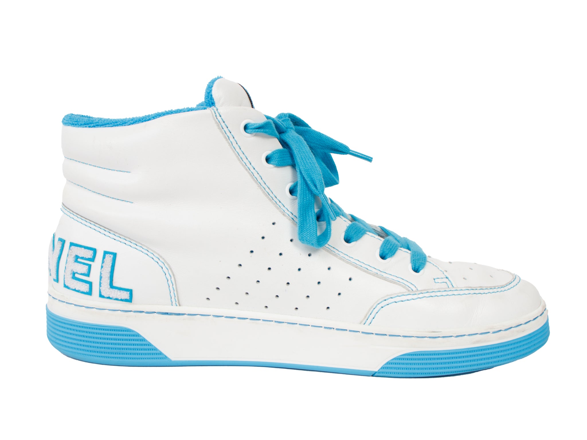 SS 2020 Chanel Leather Logo High Top Sneakers