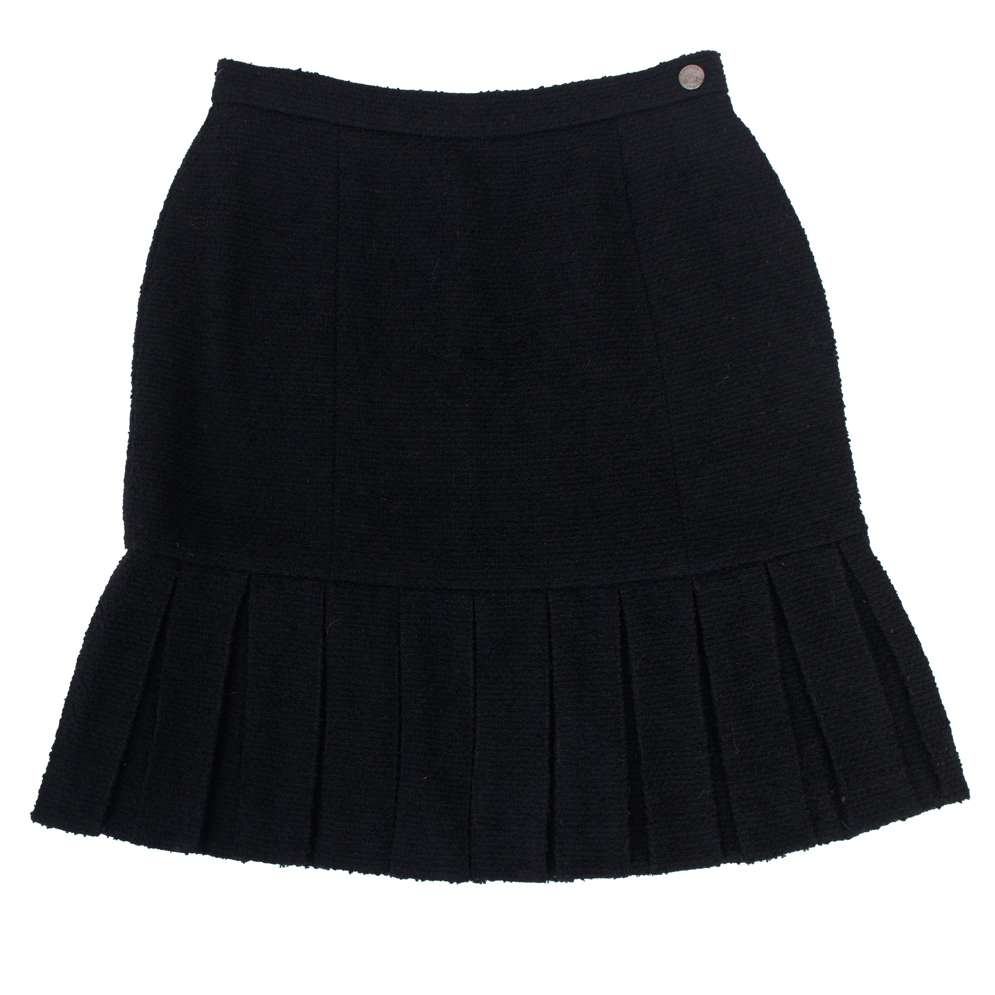A/W 1997 Chanel Wool Bouclé Pleated Skirt