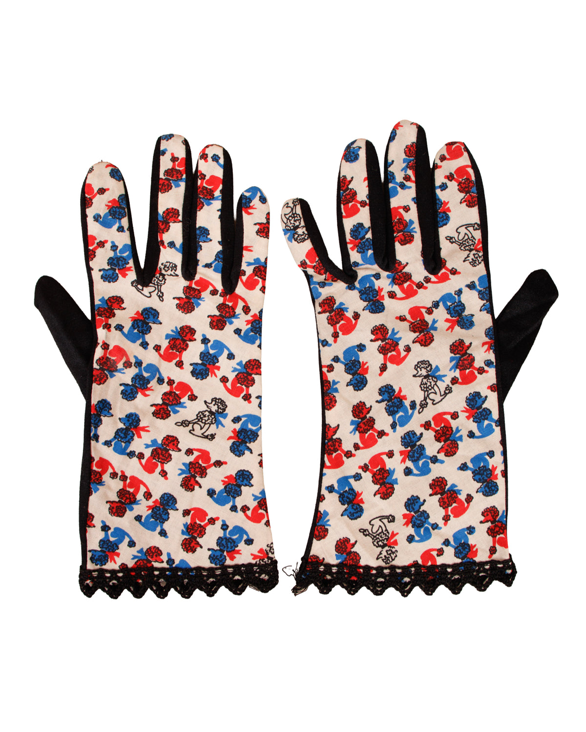 Teena Paige Poodle Print Dress & Matching Gloves Set