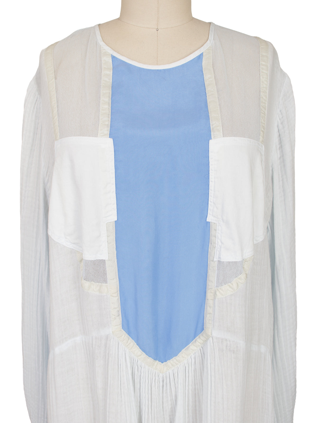 Raquel Allegra Gauze & Silk Paneled Dress