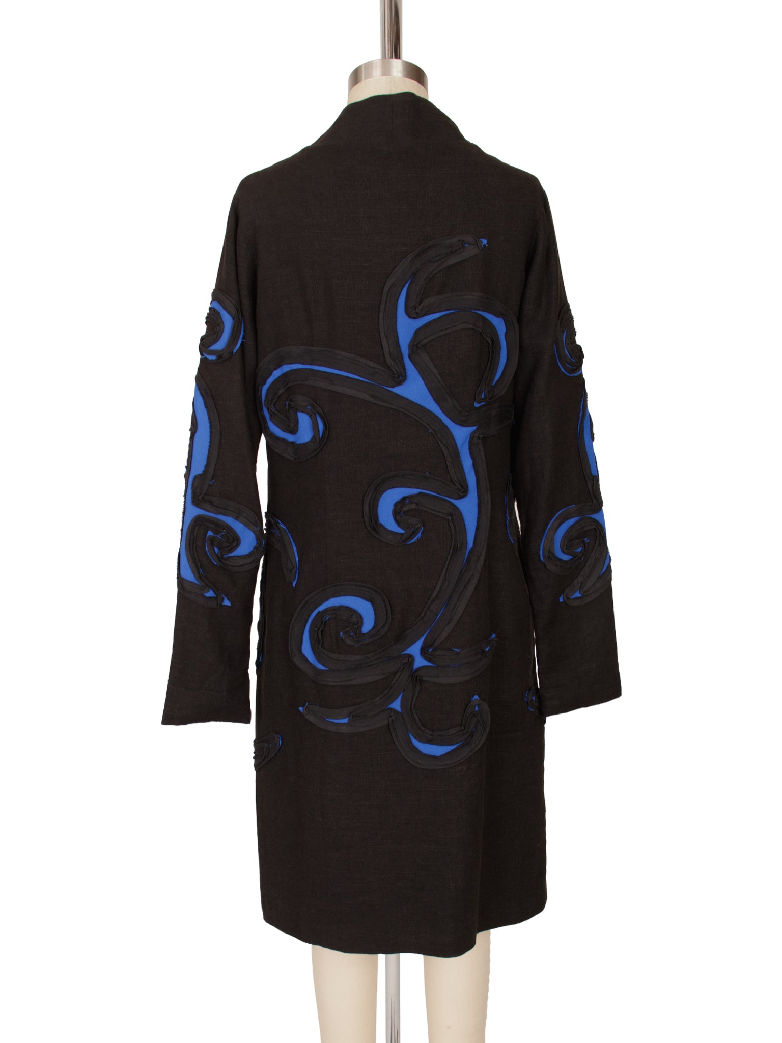 Valentino Linen Swirl Applique Coat