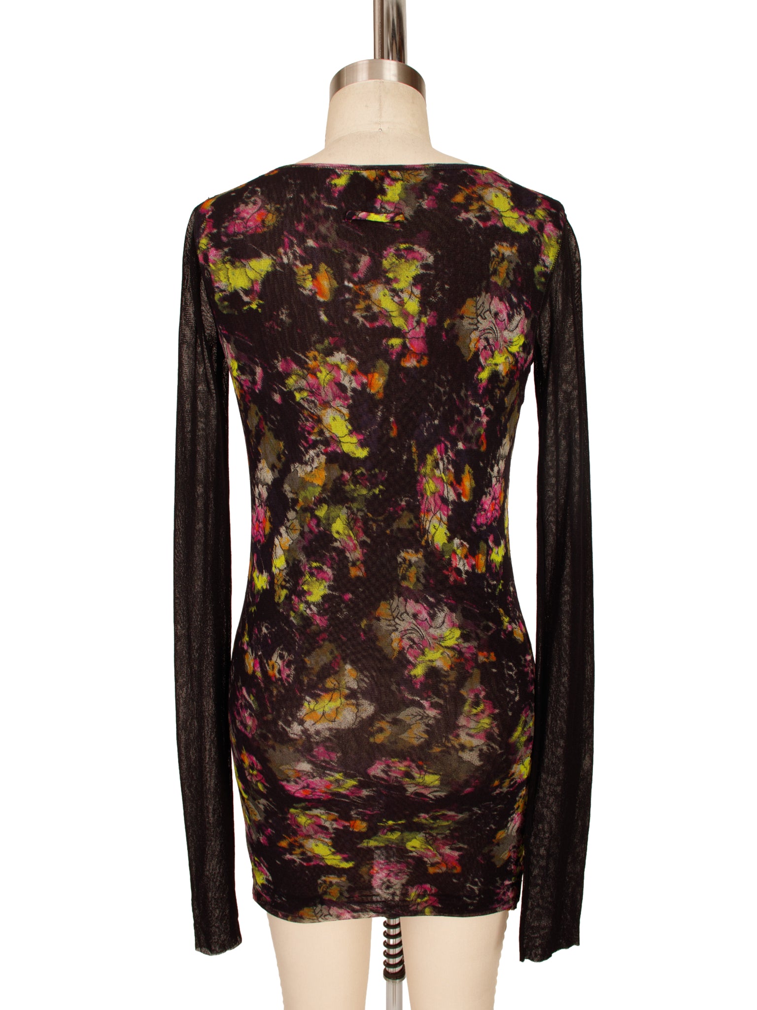 Jean Paul Gaultier Mesh Abstract Print Top