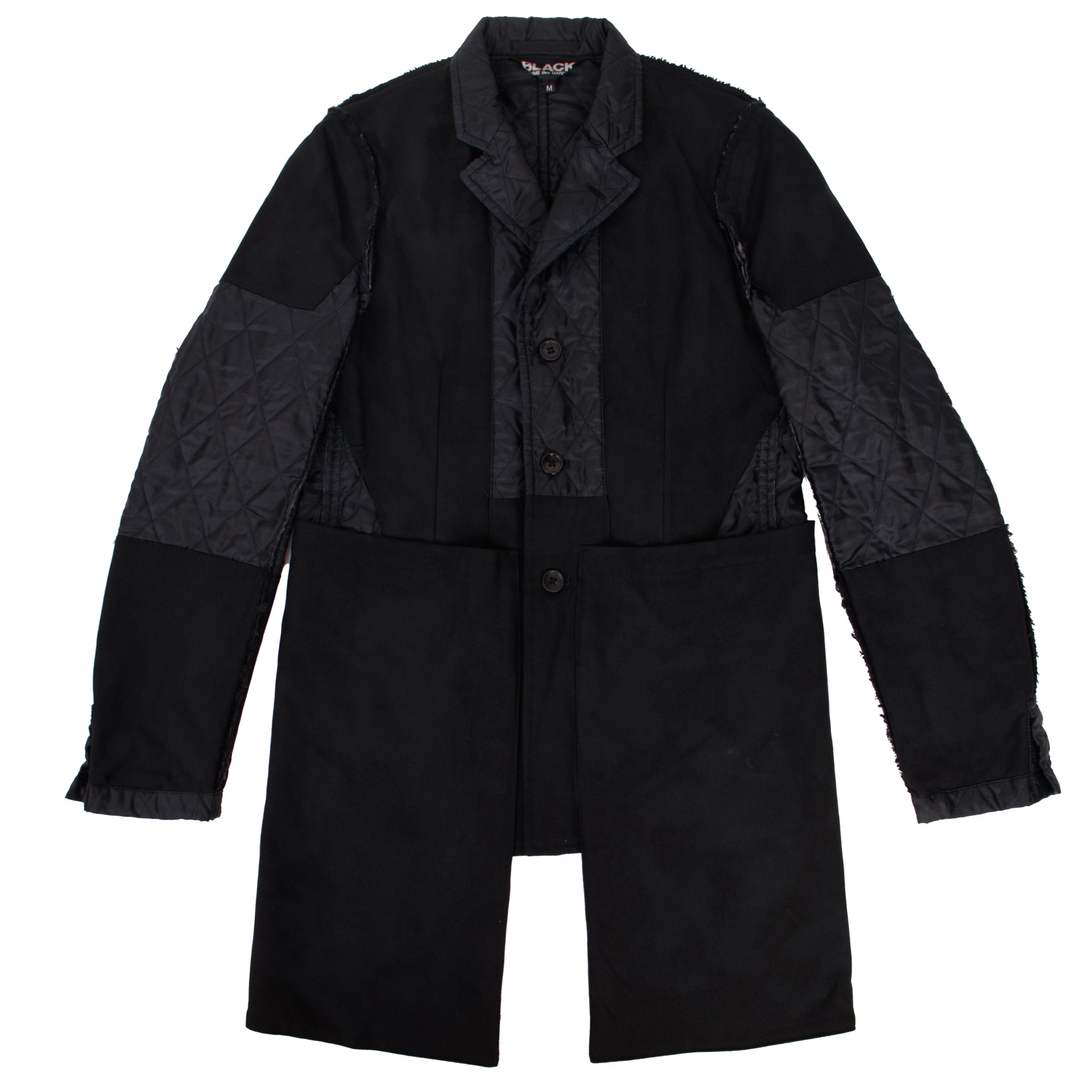 FW 2018 Black Comme Des Garcons Deconstructed Quilted Jacket