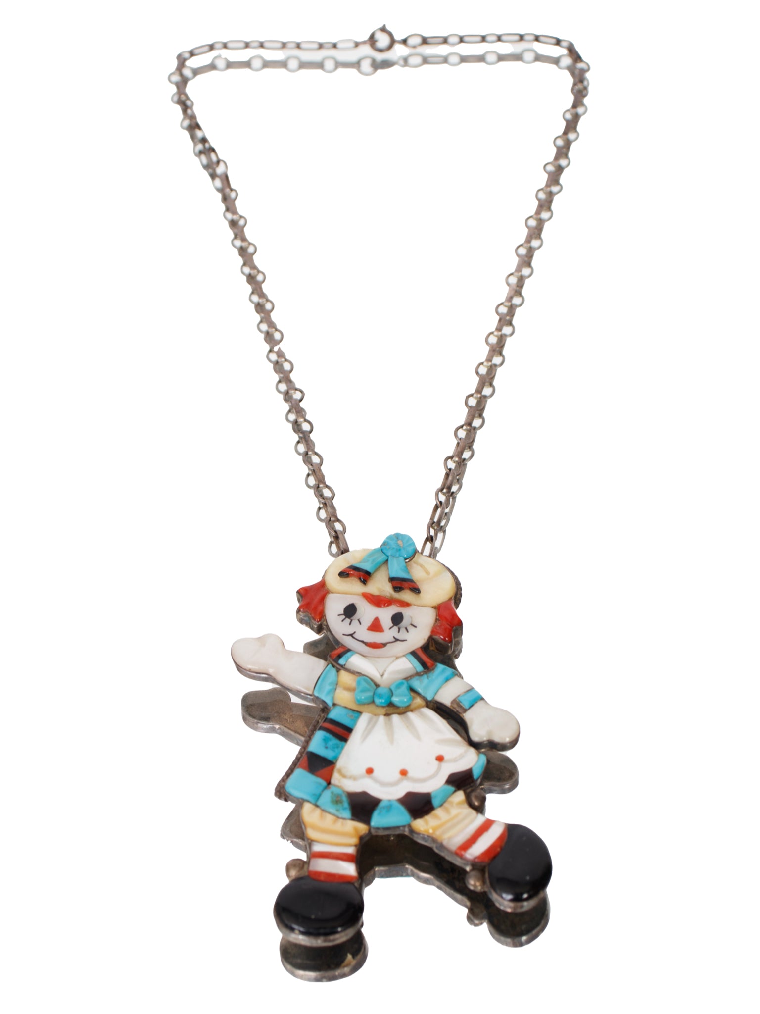 Veronica Poblano Zuni Raggedy Ann Brooch/ Necklace