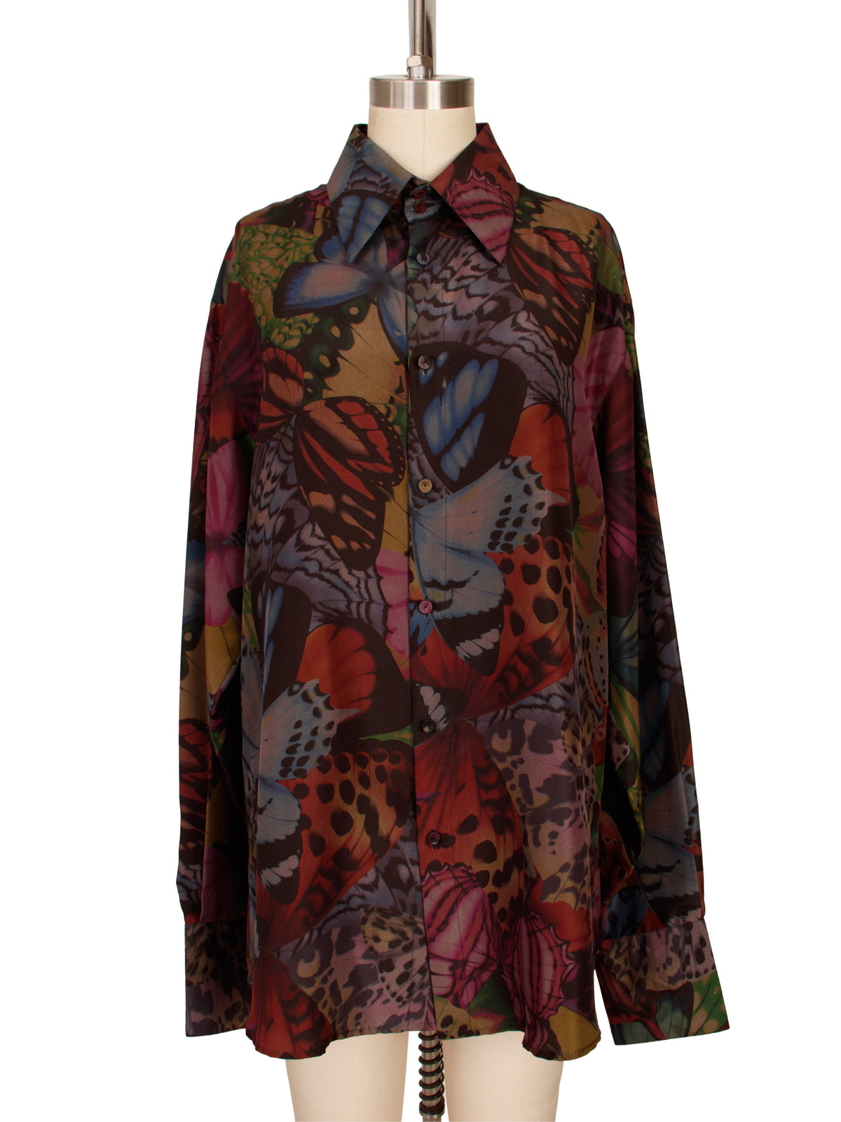 Versace Silk Butterfly Print Shirt