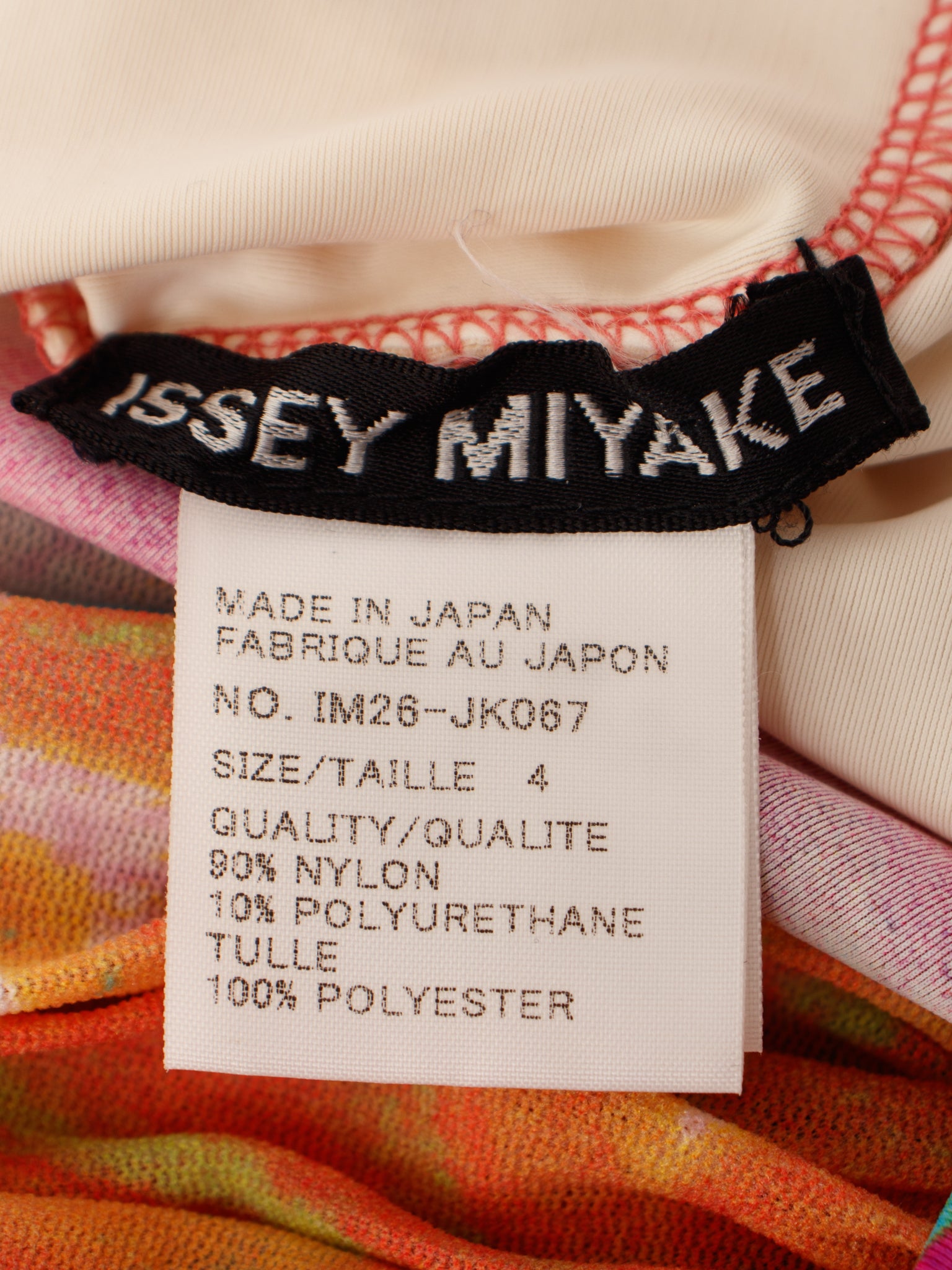 SS 2002 Issey Miyake Jersey & Mesh Abstract Print Top