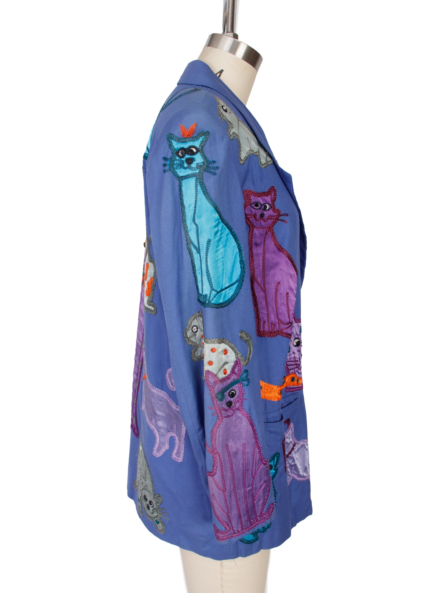 Sandy Starkman Cat Embroidered Blazer
