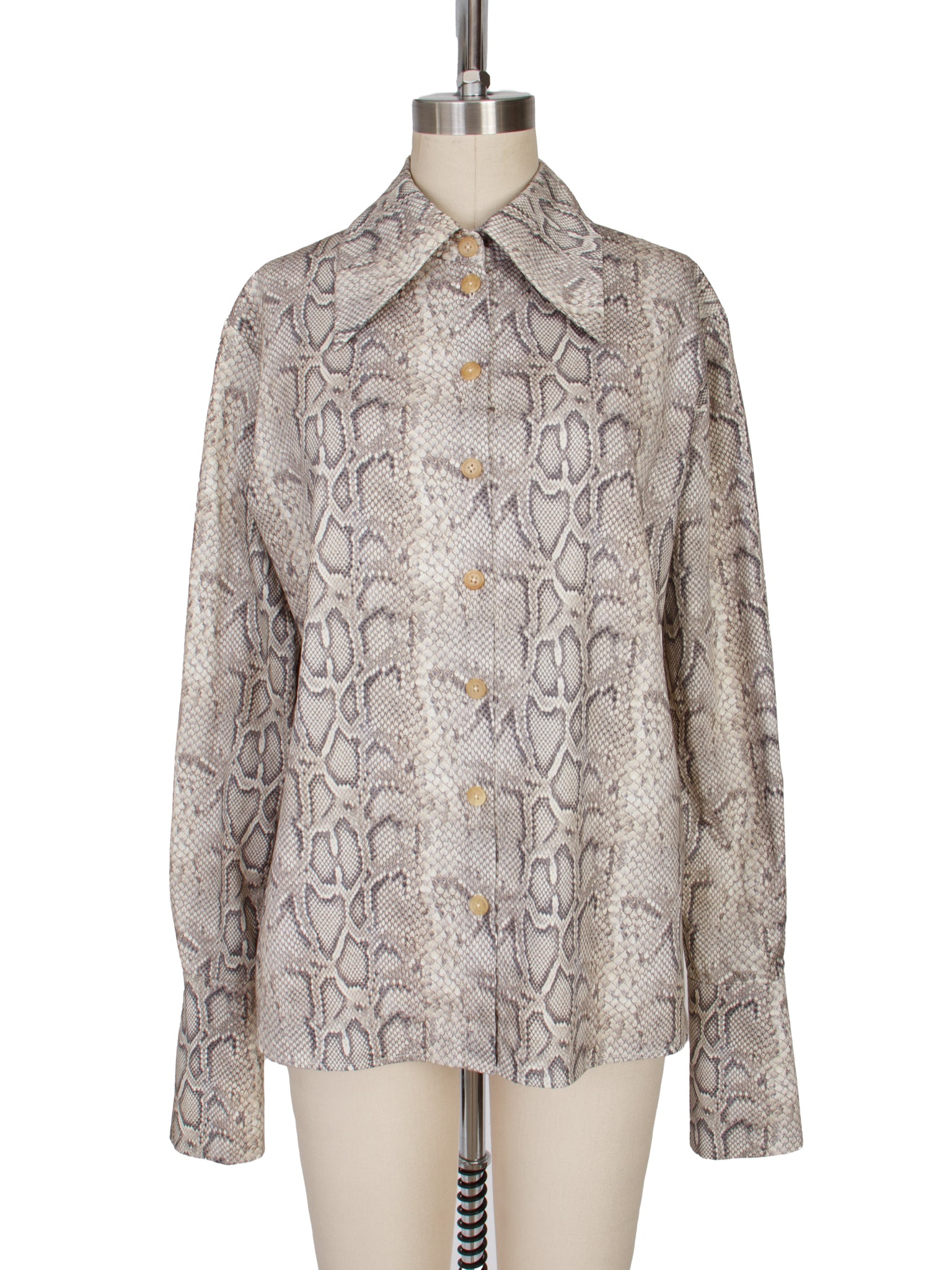 A.W.A.K.E Mode Snakeskin Print Shirt