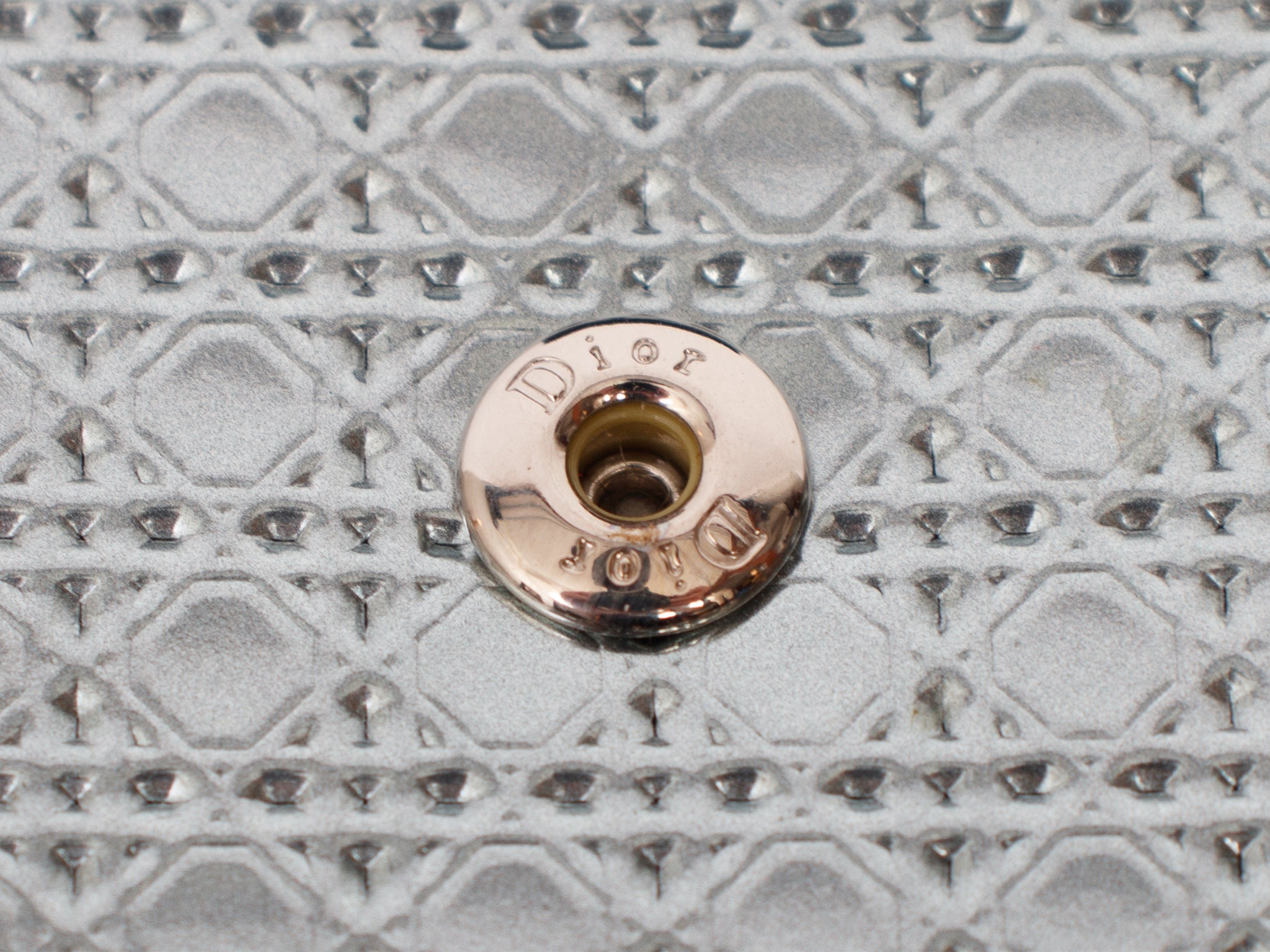 Christian Dior Micro-Cannage Metallic Wallet