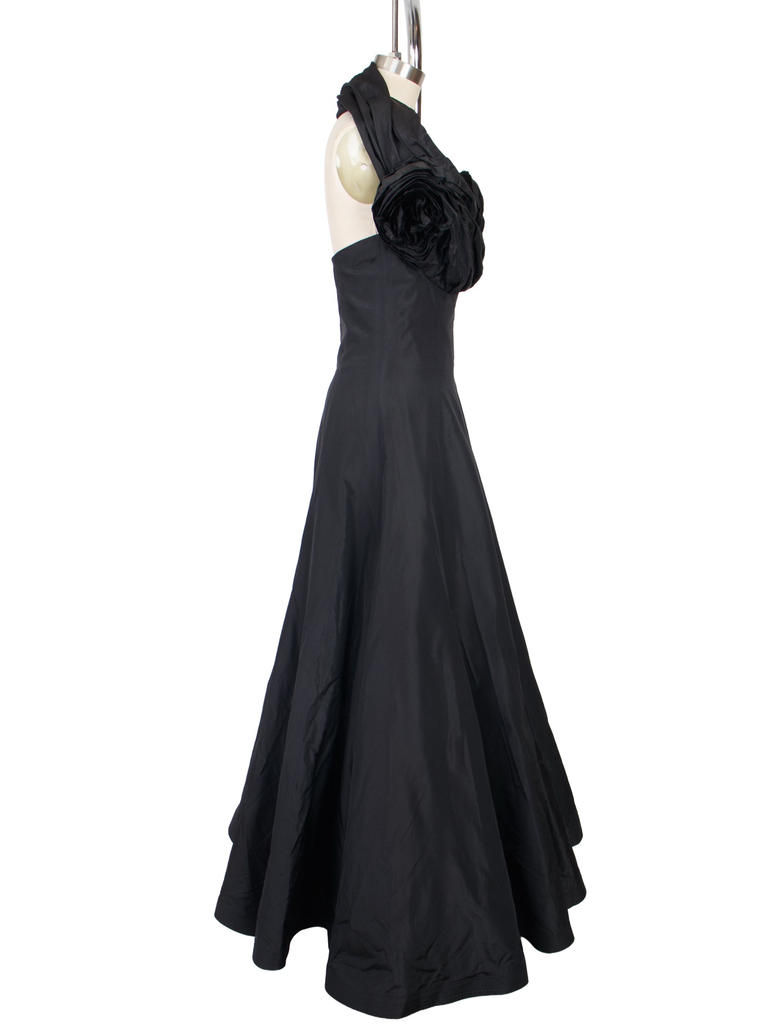 Murray Arbeid Taffeta Rosette Applique Gown