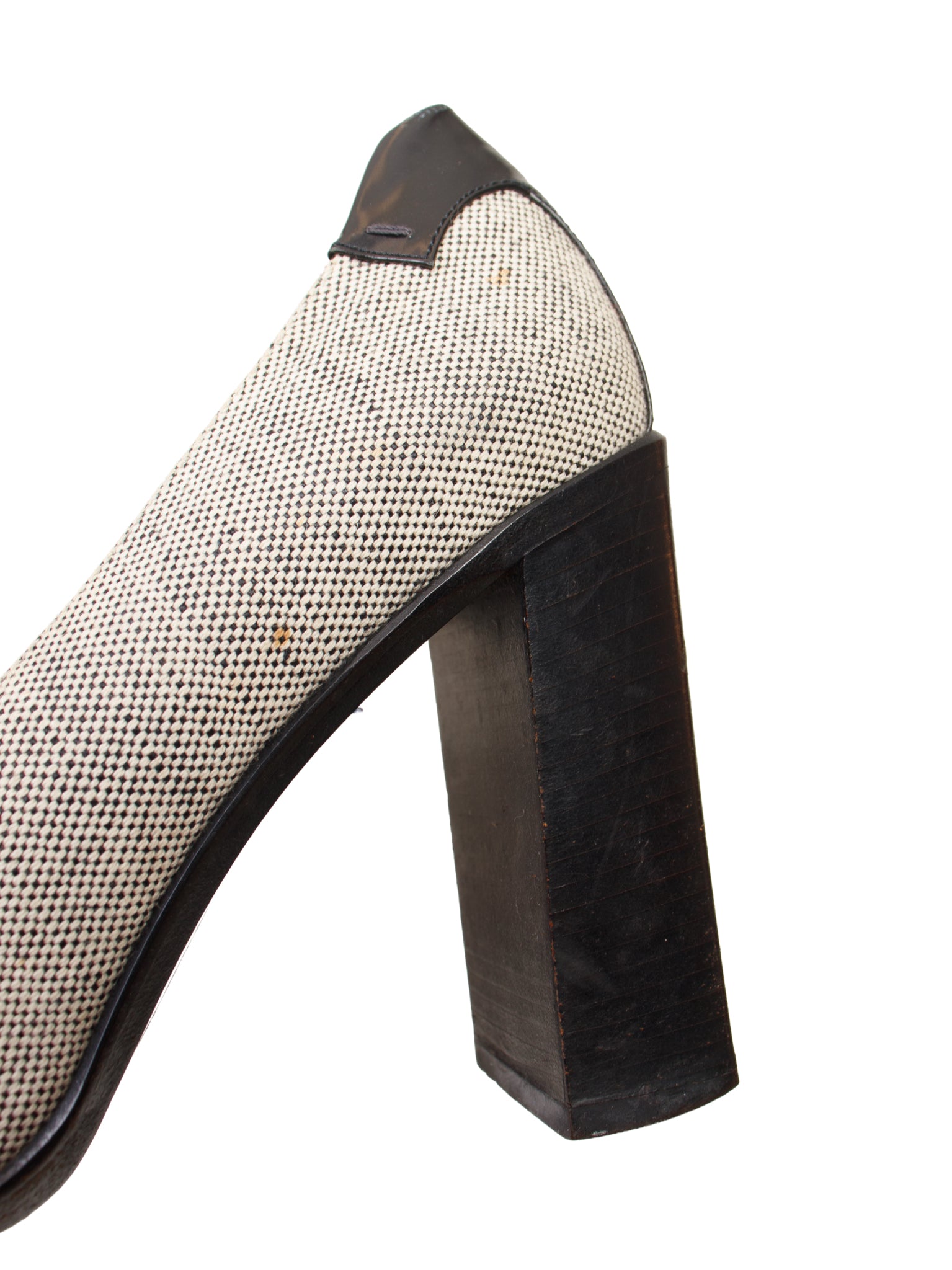SS 1999 Prada Tweed Square Toe Pumps