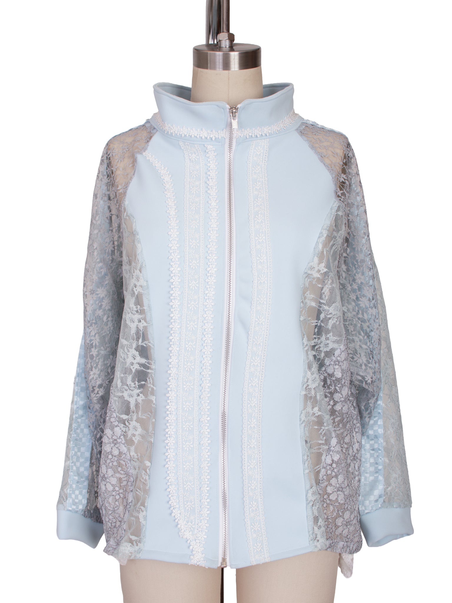 Yusho Kobayashi Lace & Neoprene Patchwork Windbreaker