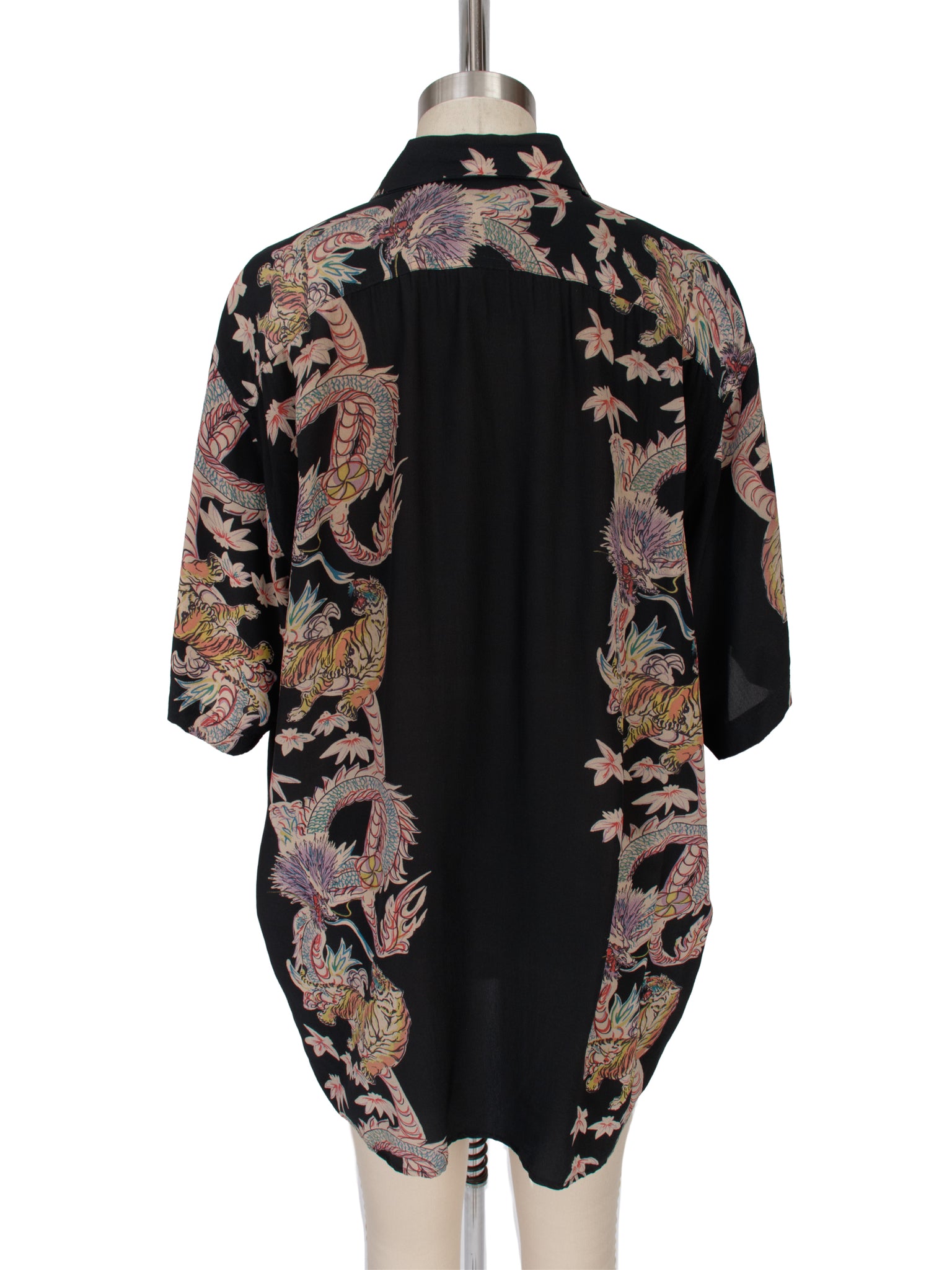 Avanti Silk Dragon & Tiger Print Shirt
