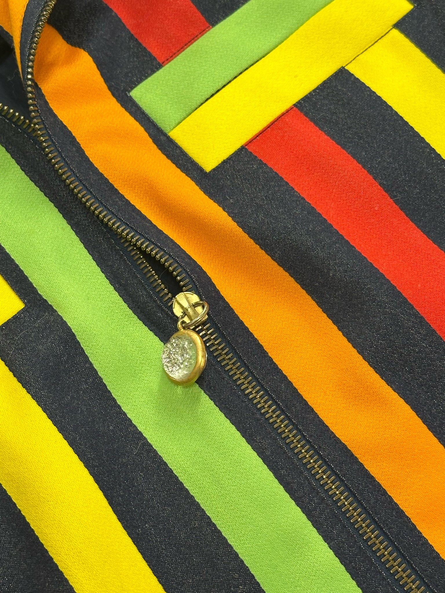 Emanuel Ungaro Wool-Blend Rainbow Stripe Jacket