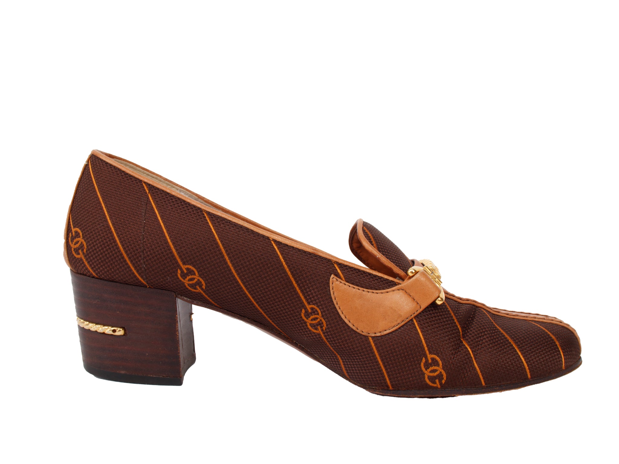 1970s Gucci Chain Monogram Loafers