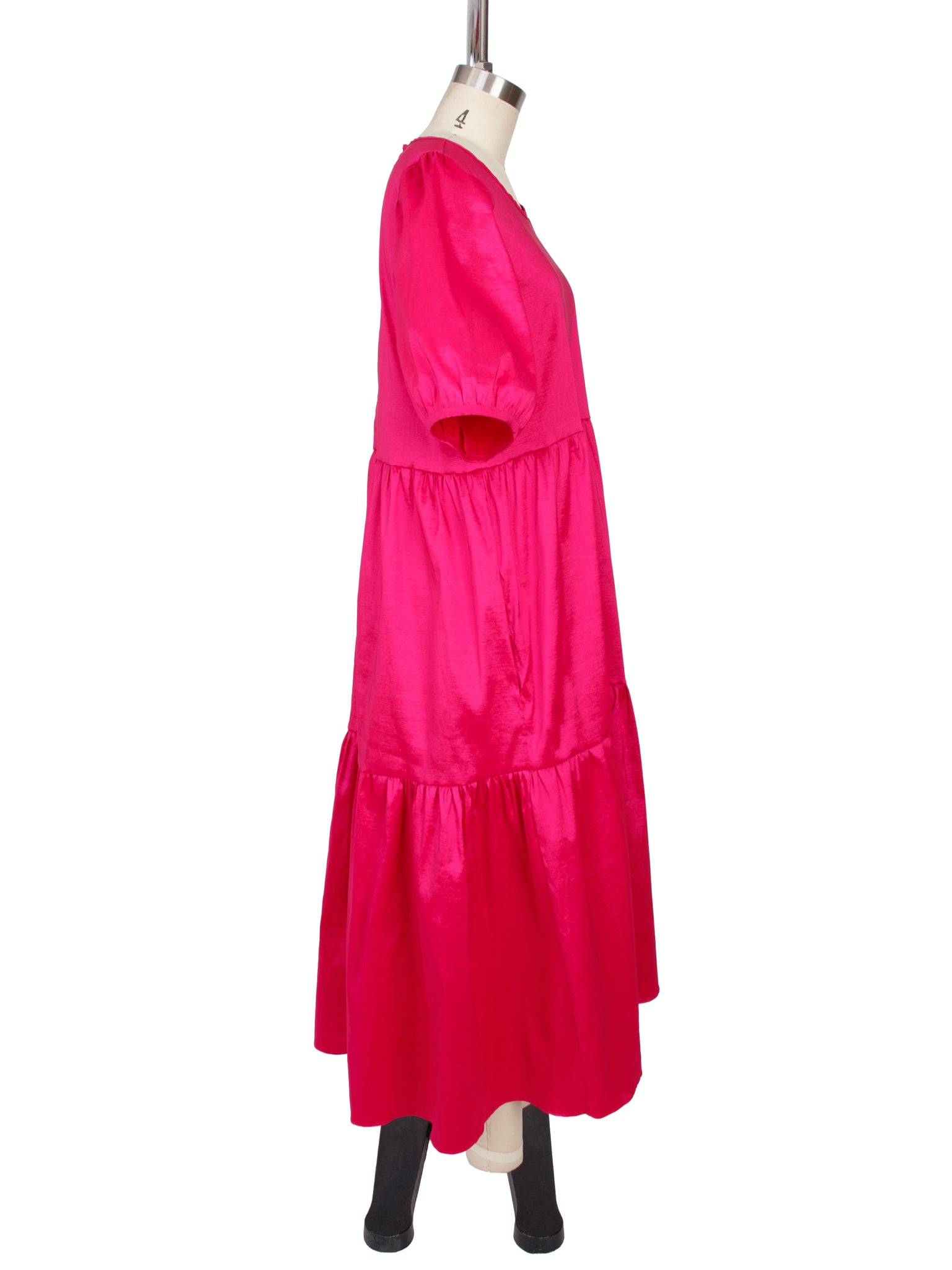 Ali Golden Taffeta Tiered Dress