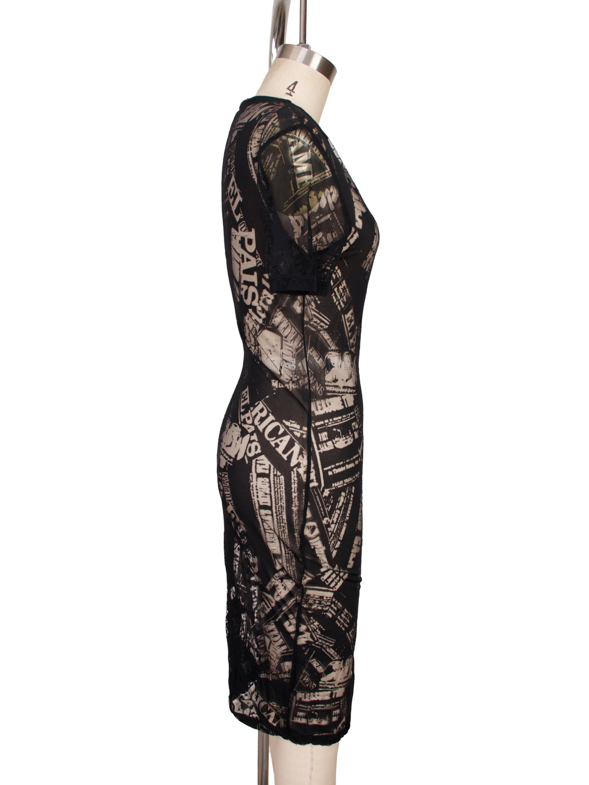 1990s Novelty Burnout Mesh Dress