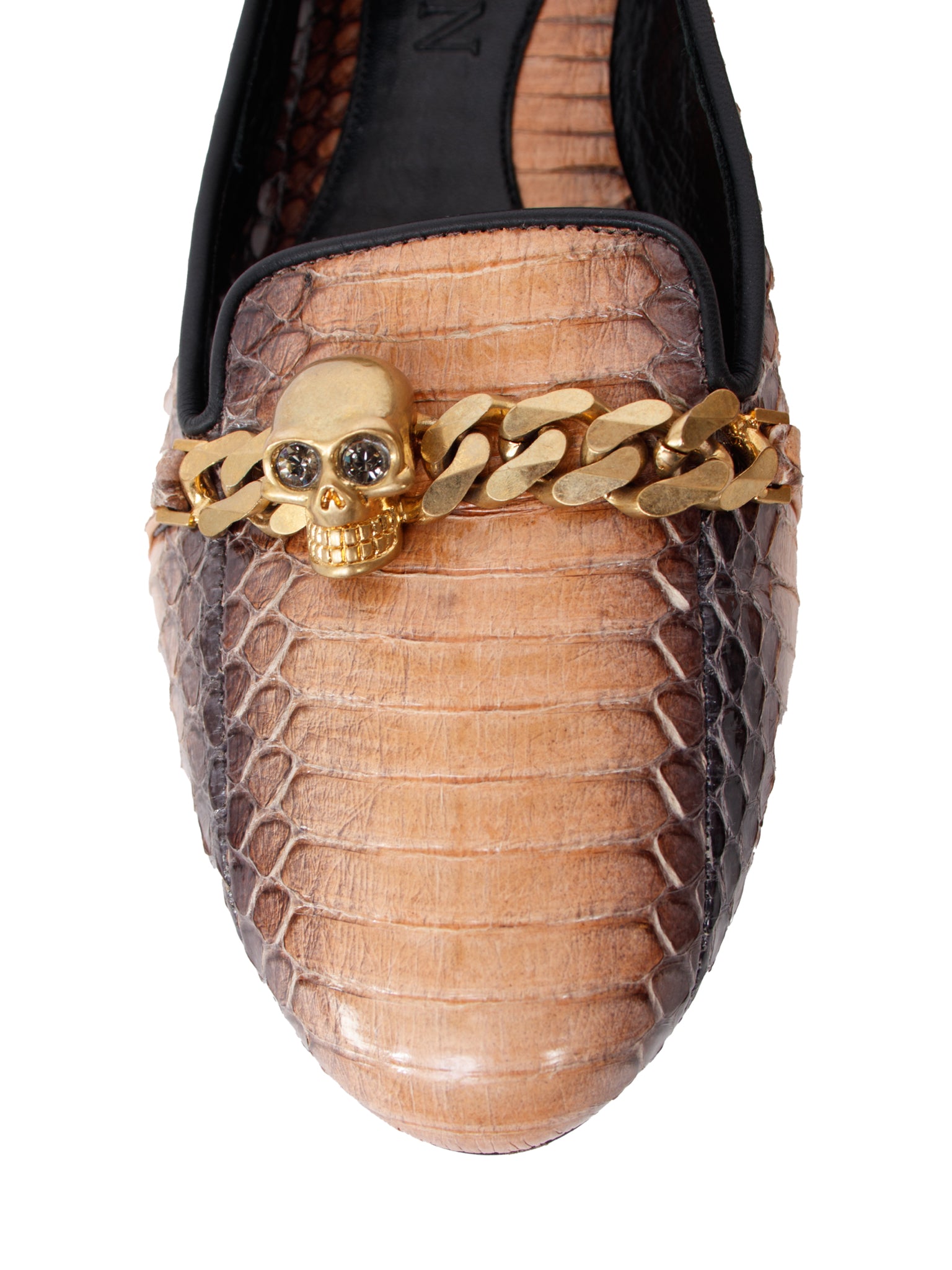 Alexander McQueen Python & Skull Chain Loafers